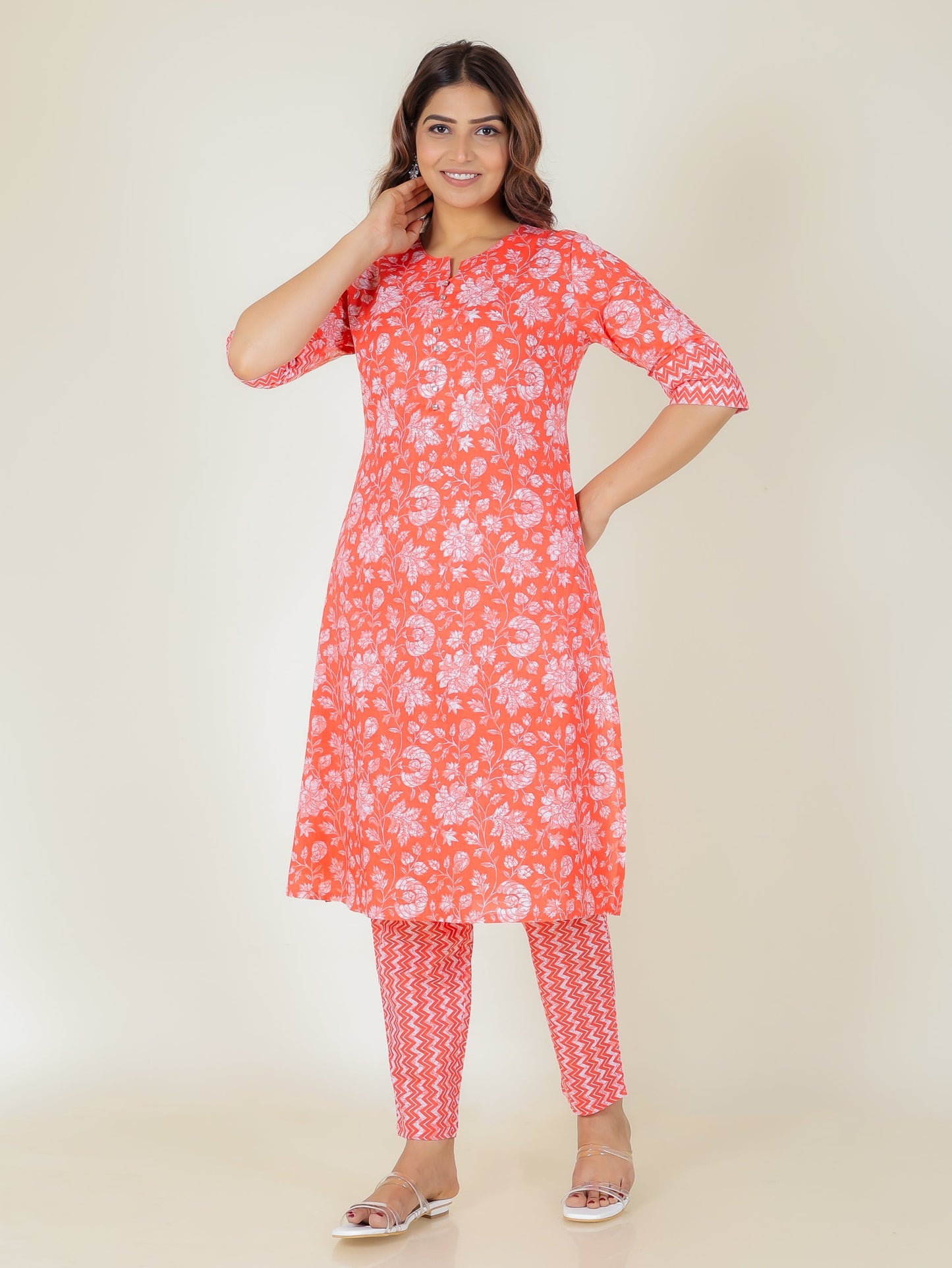 Soft Cotton Floral Kurta