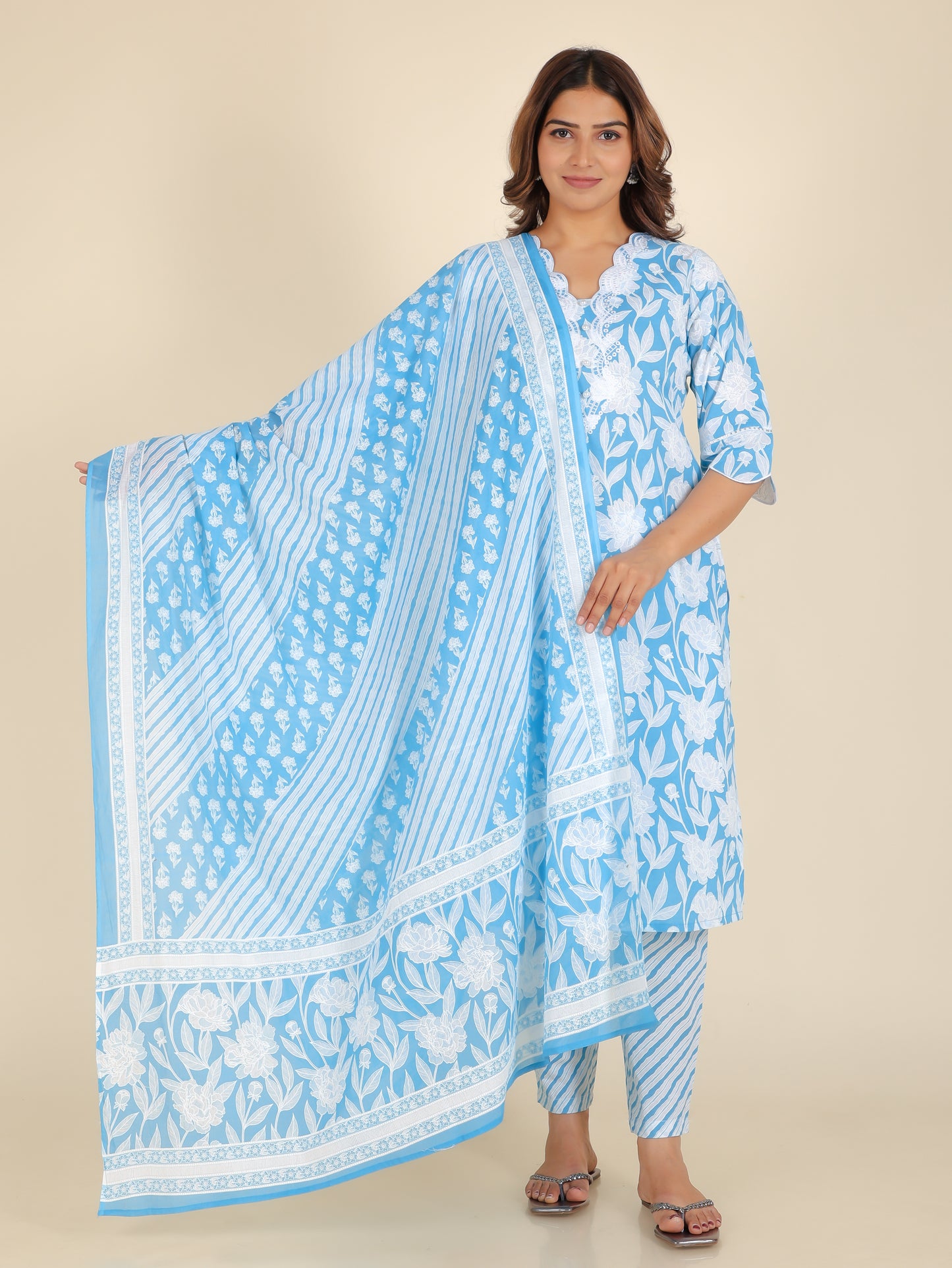 Soft Cotton Floral Kurta