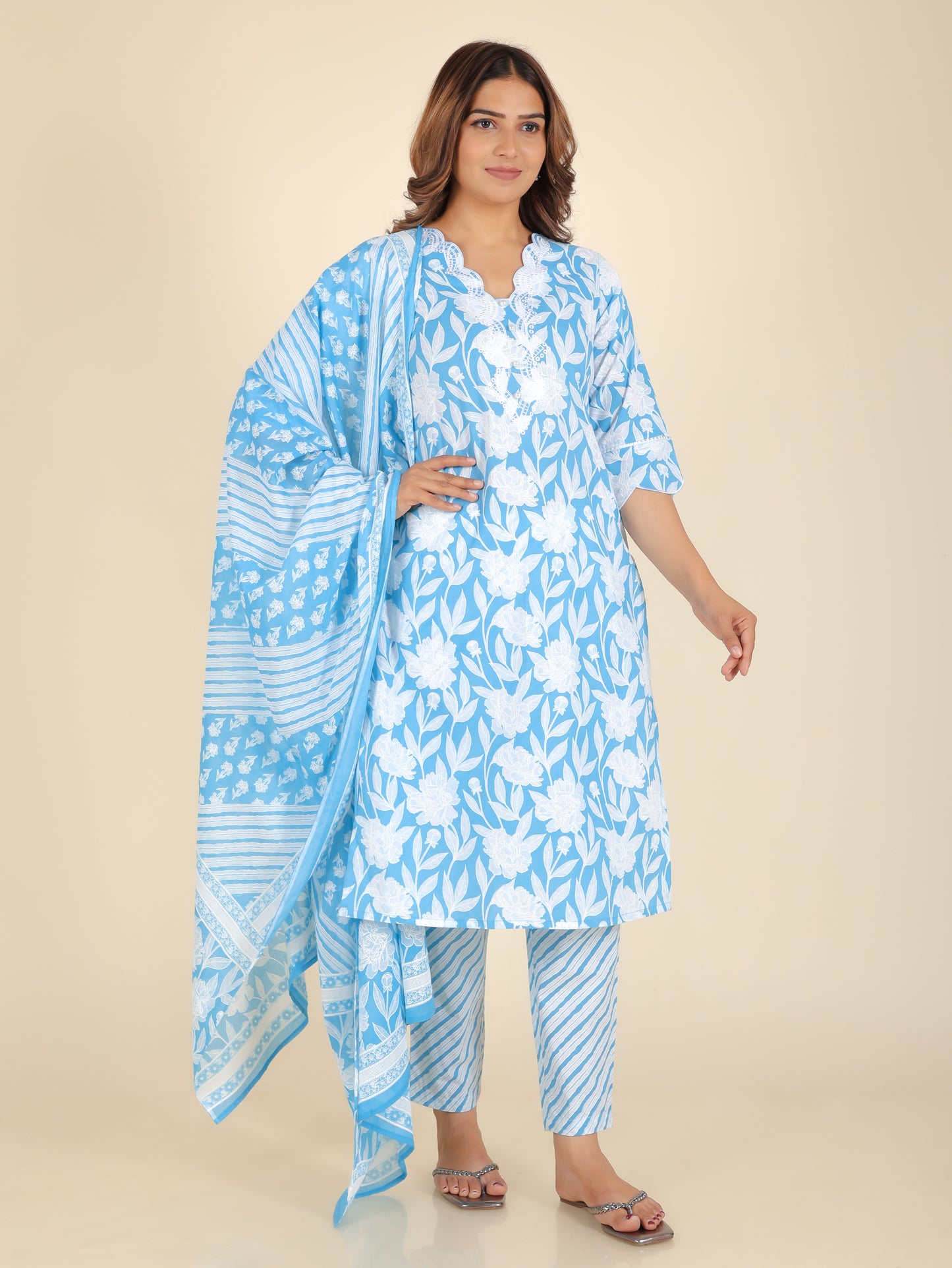 Soft Cotton Floral Kurta