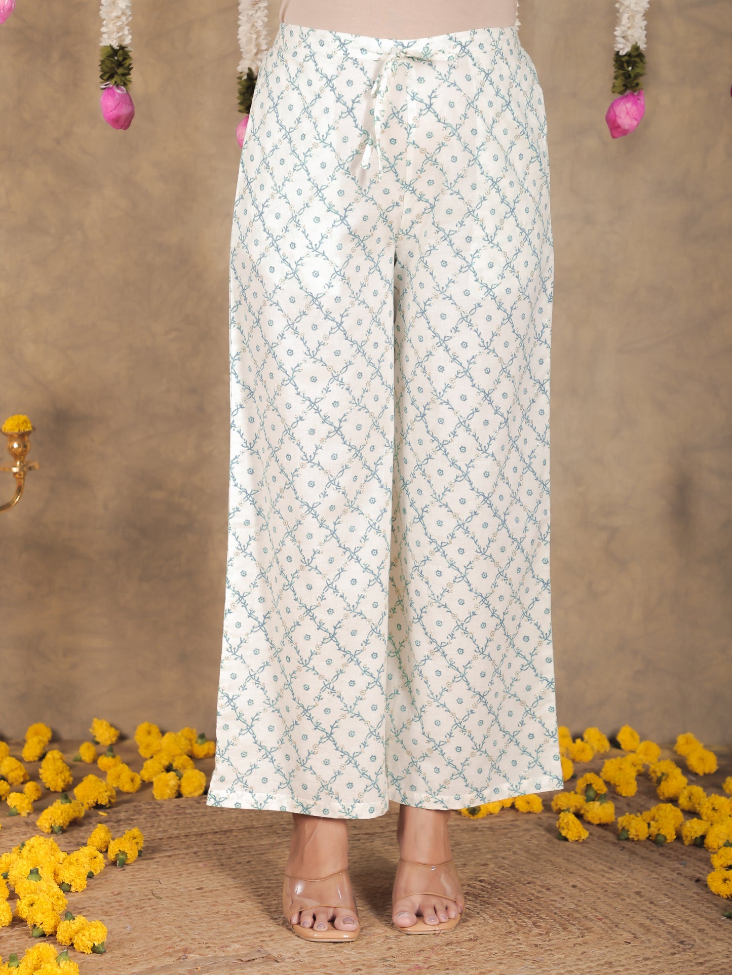 Soft Cotton Ikat Anarkali Green Kurta