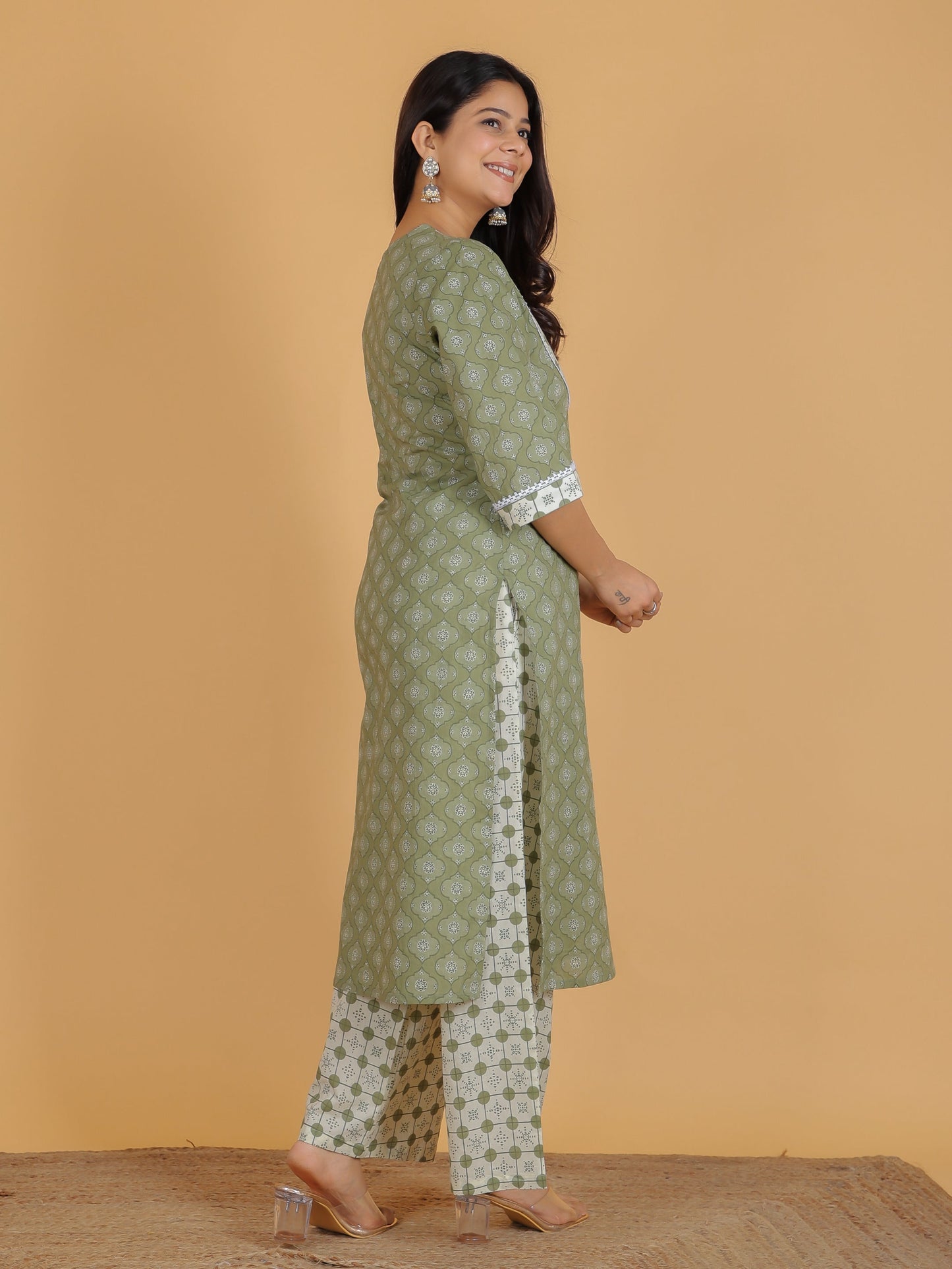 Soft Cotton Geometric Kurta