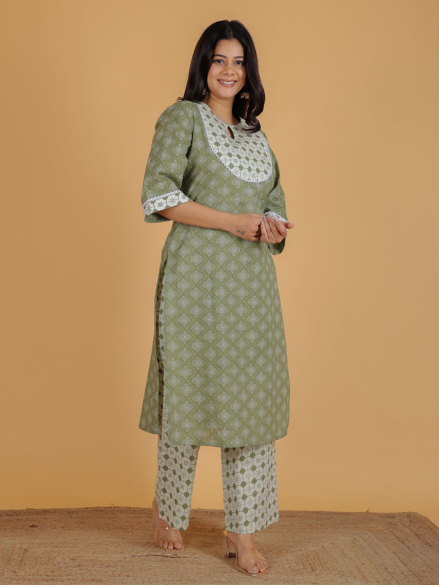 Soft Cotton Geometric Kurta