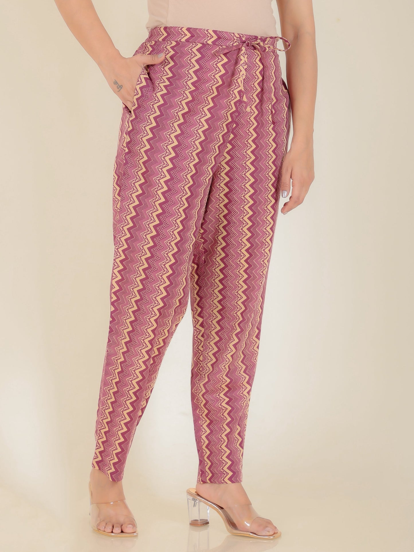 Soft Cotton Floral A-line Purple Kurta