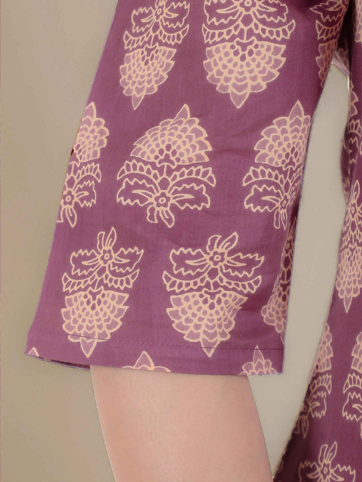 Soft Cotton Floral A-line Burnt Pink Kurta