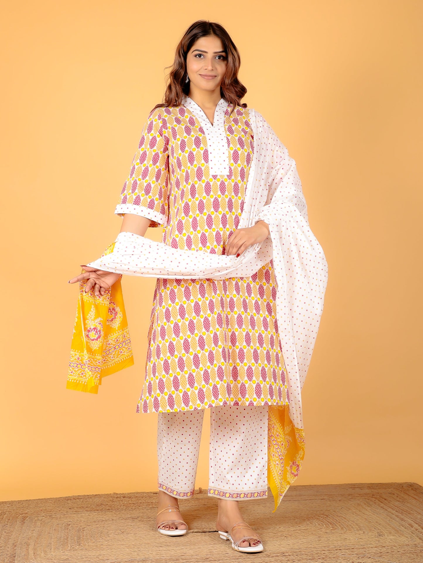 Soft Cotton Geometric Kurta