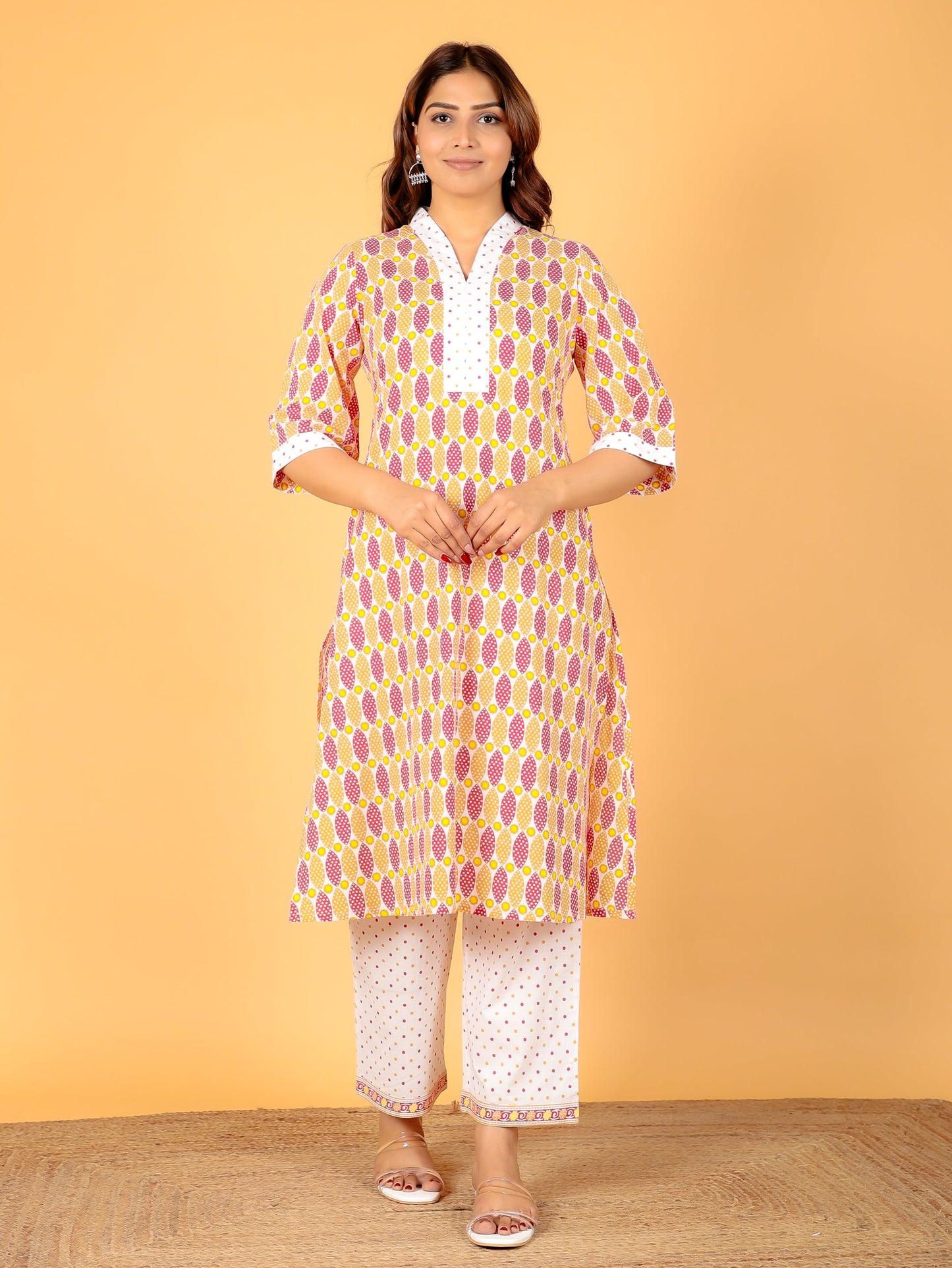 Soft Cotton Geometric Kurta