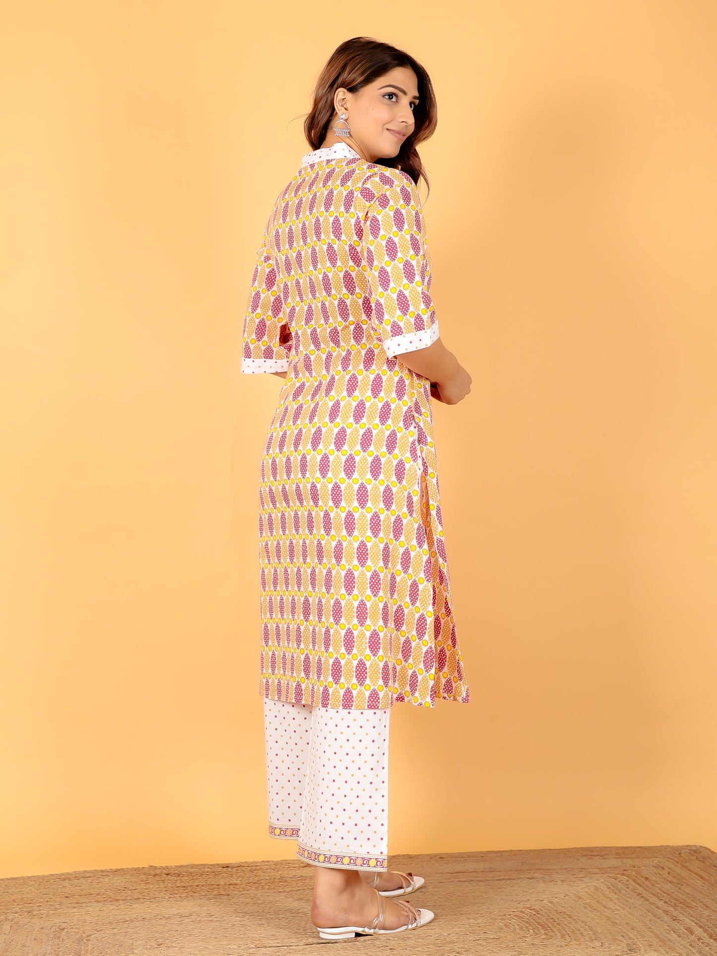 Soft Cotton Geometric Kurta