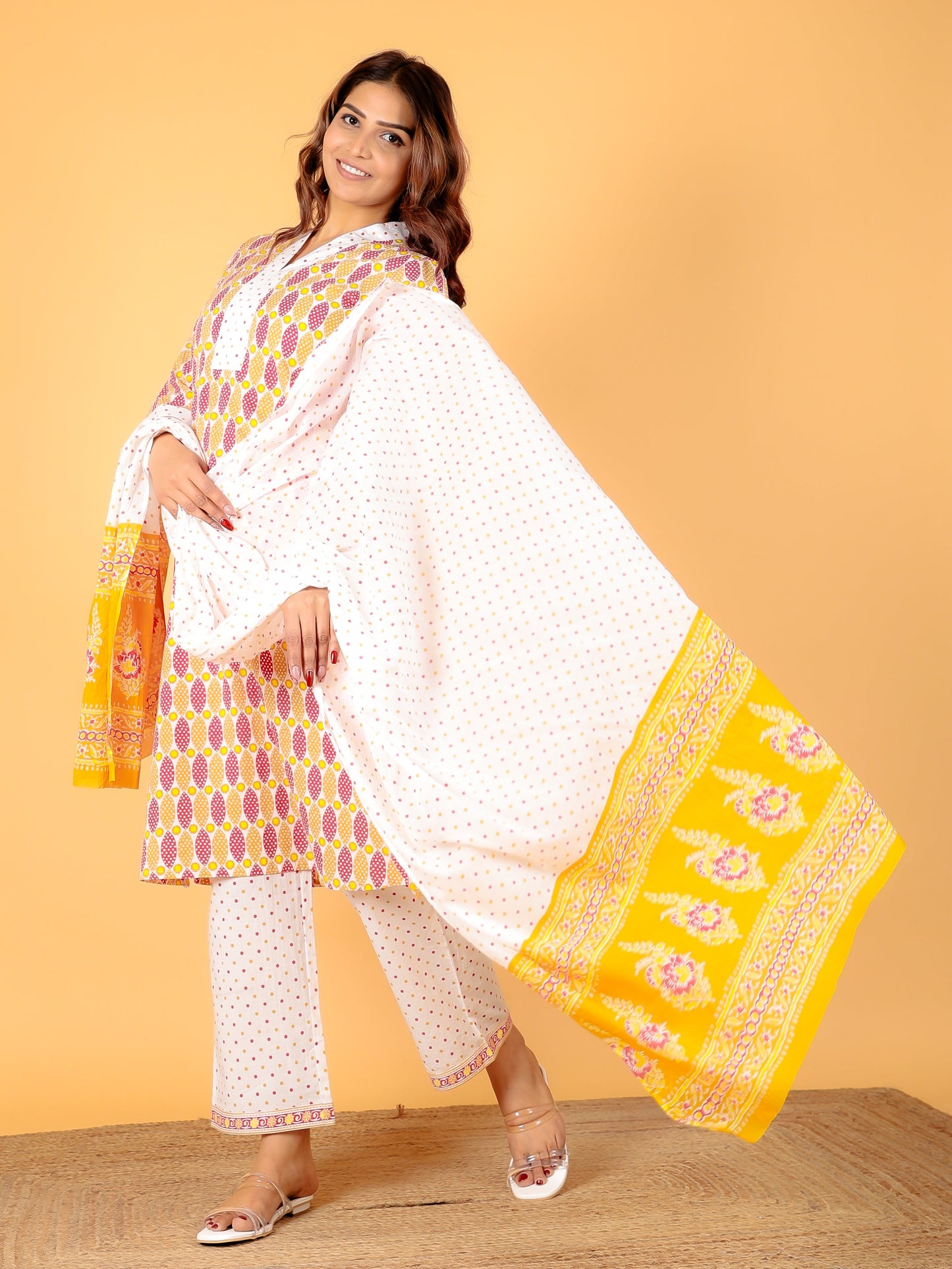 Soft Cotton Geometric Kurta