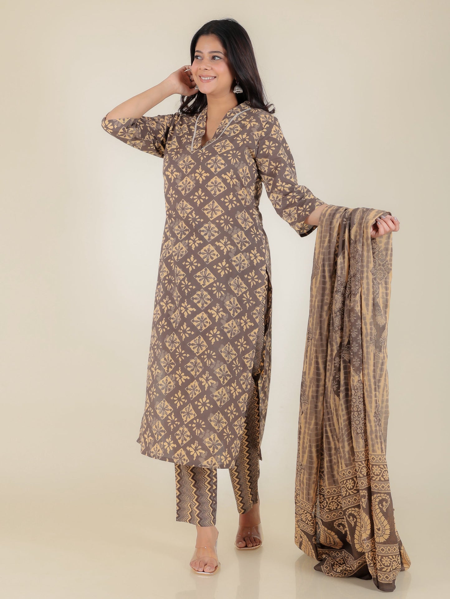 Soft Cotton Geometric Kurta