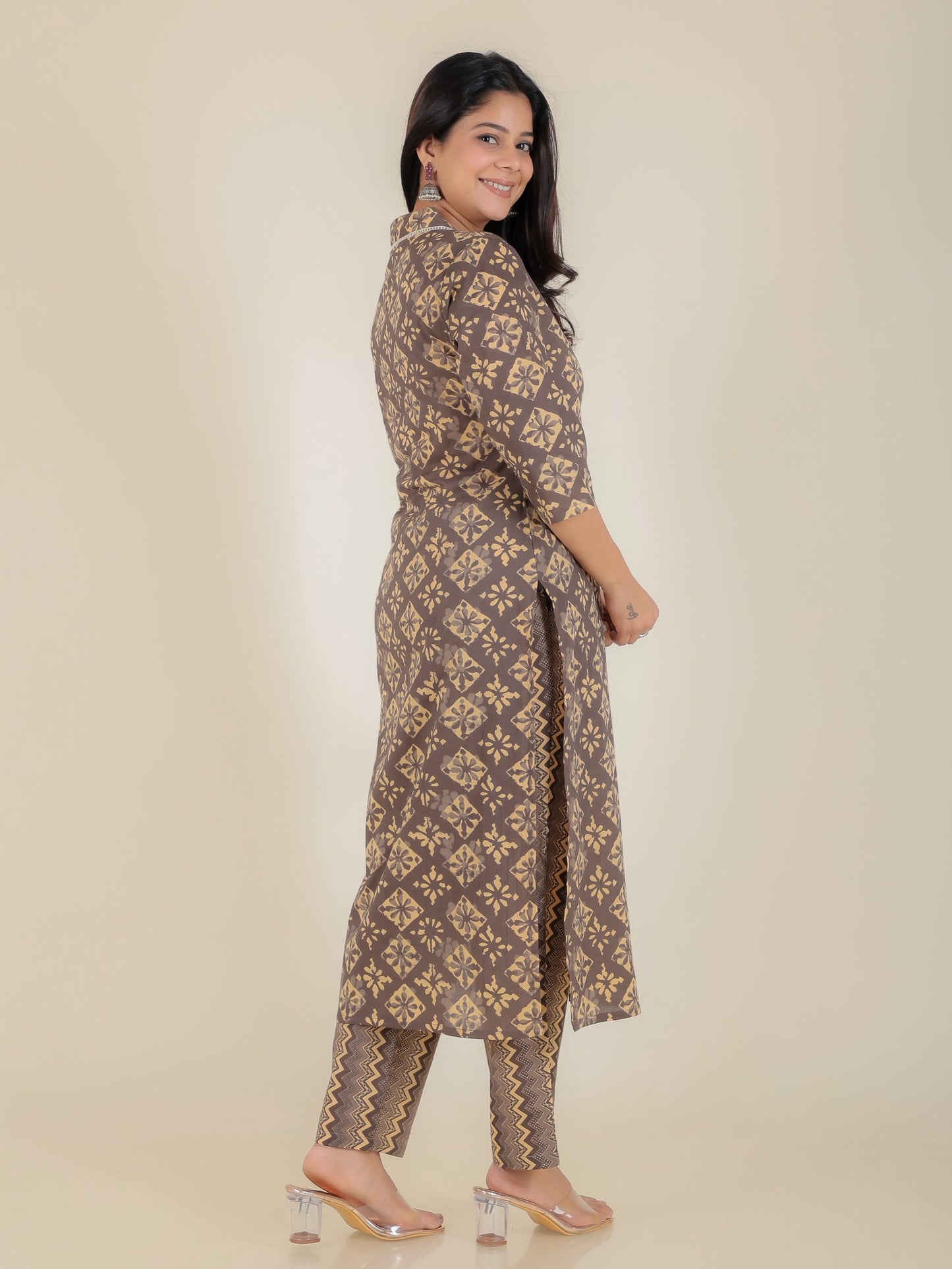 Soft Cotton Geometric Kurta