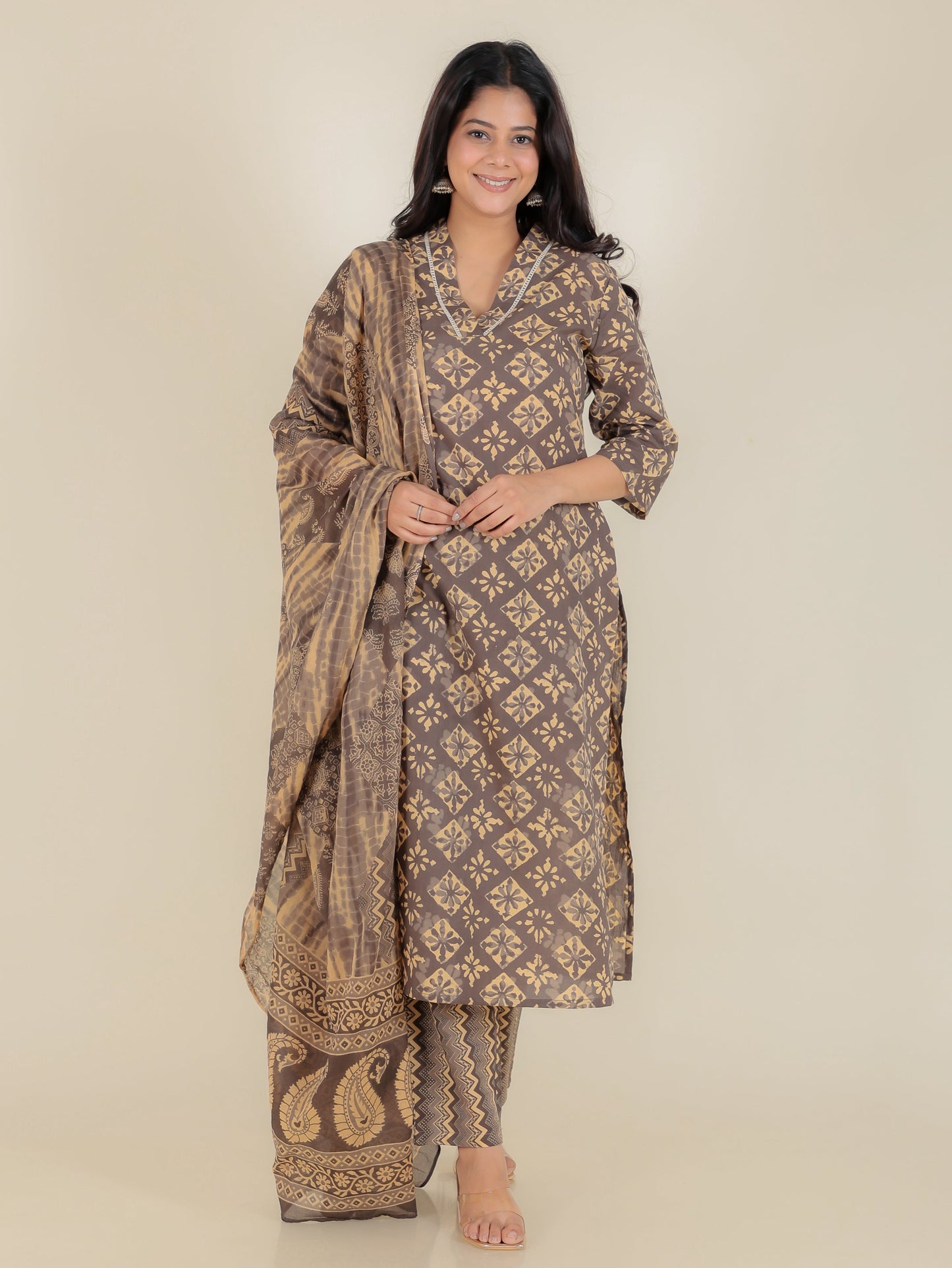 Soft Cotton Geometric Kurta