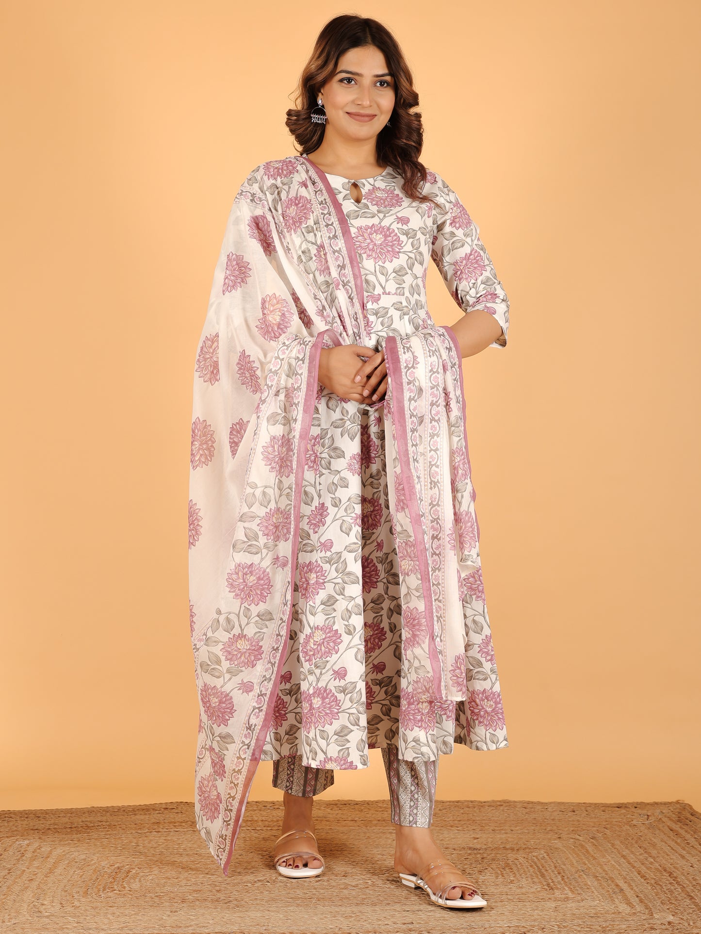 Voile Cotton Floral Dupatta