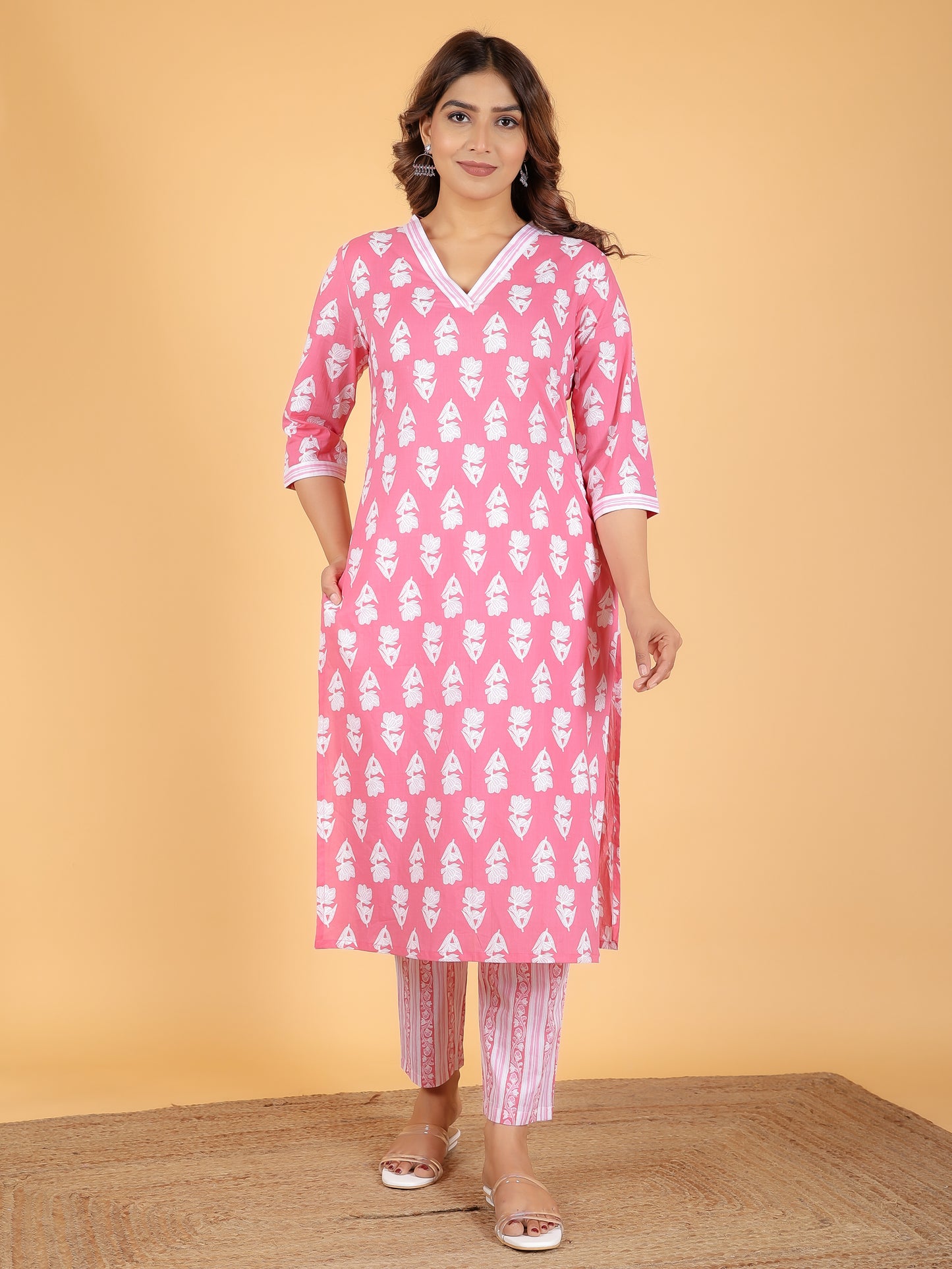 Soft Cotton Floral Kurta