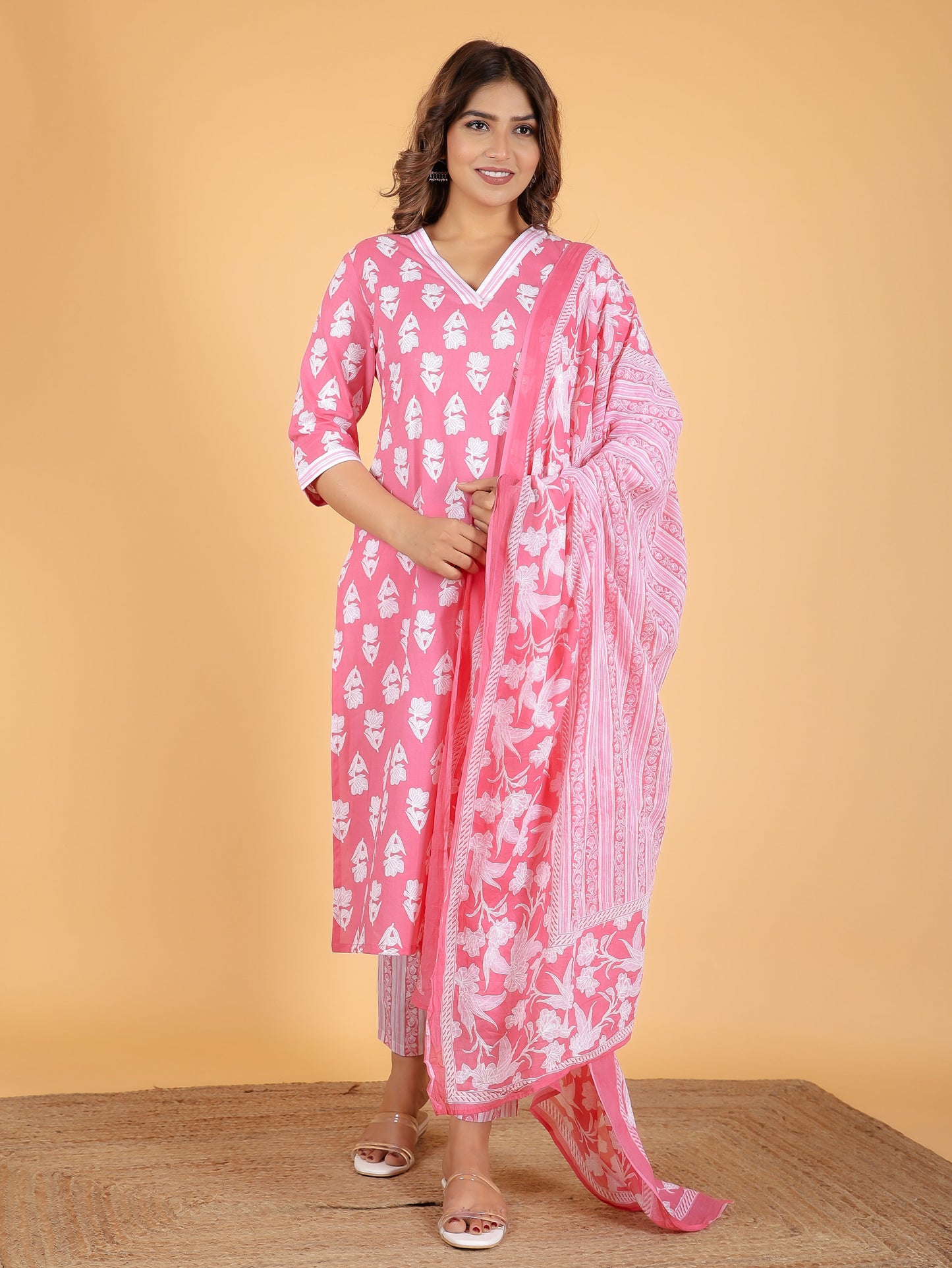 Soft Cotton Floral Kurta