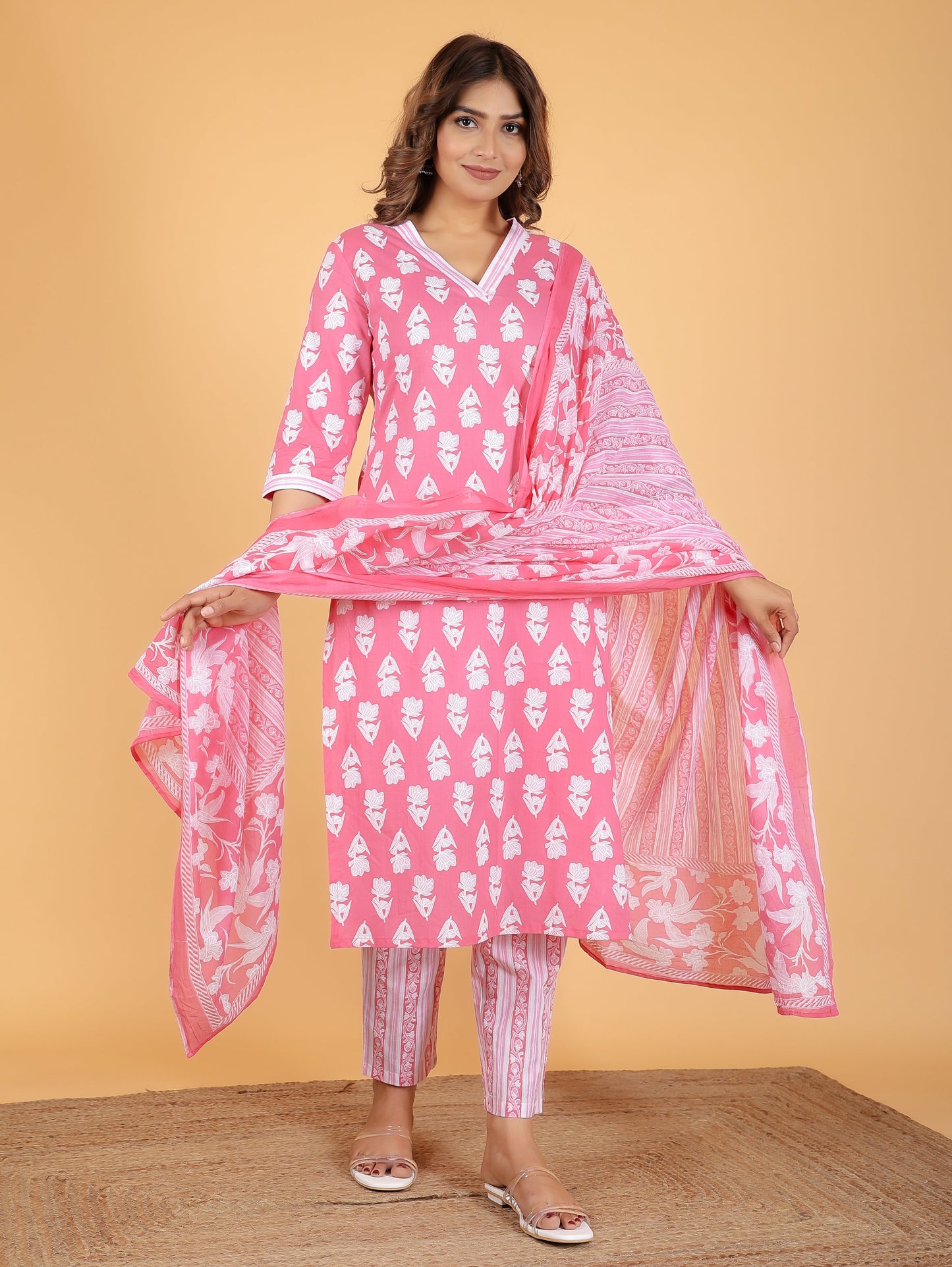 Soft Cotton Floral Kurta