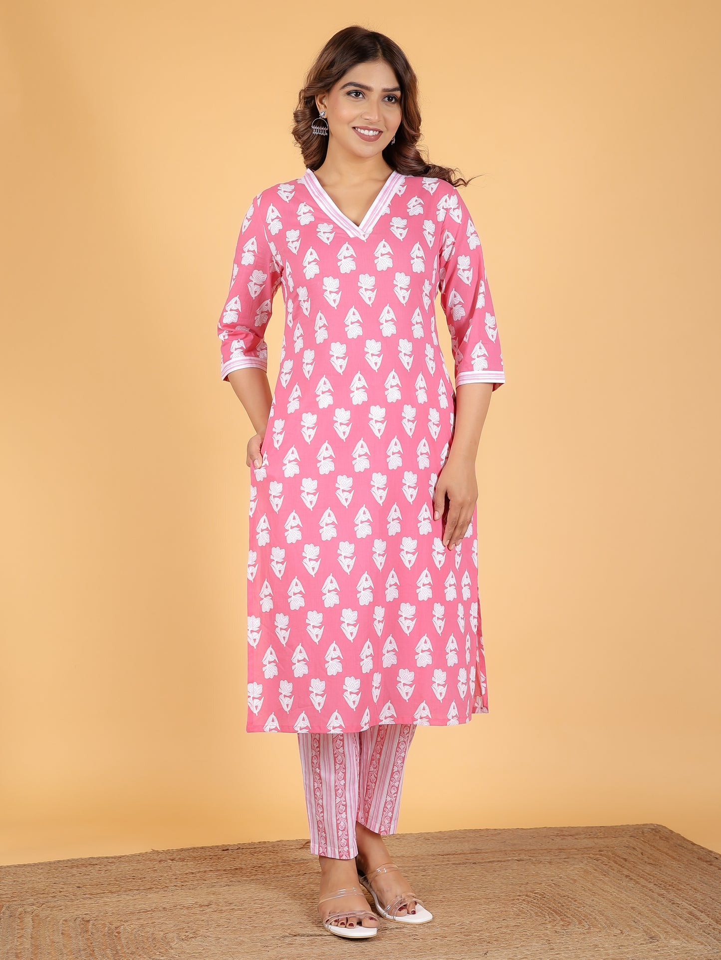 Soft Cotton Floral Kurta