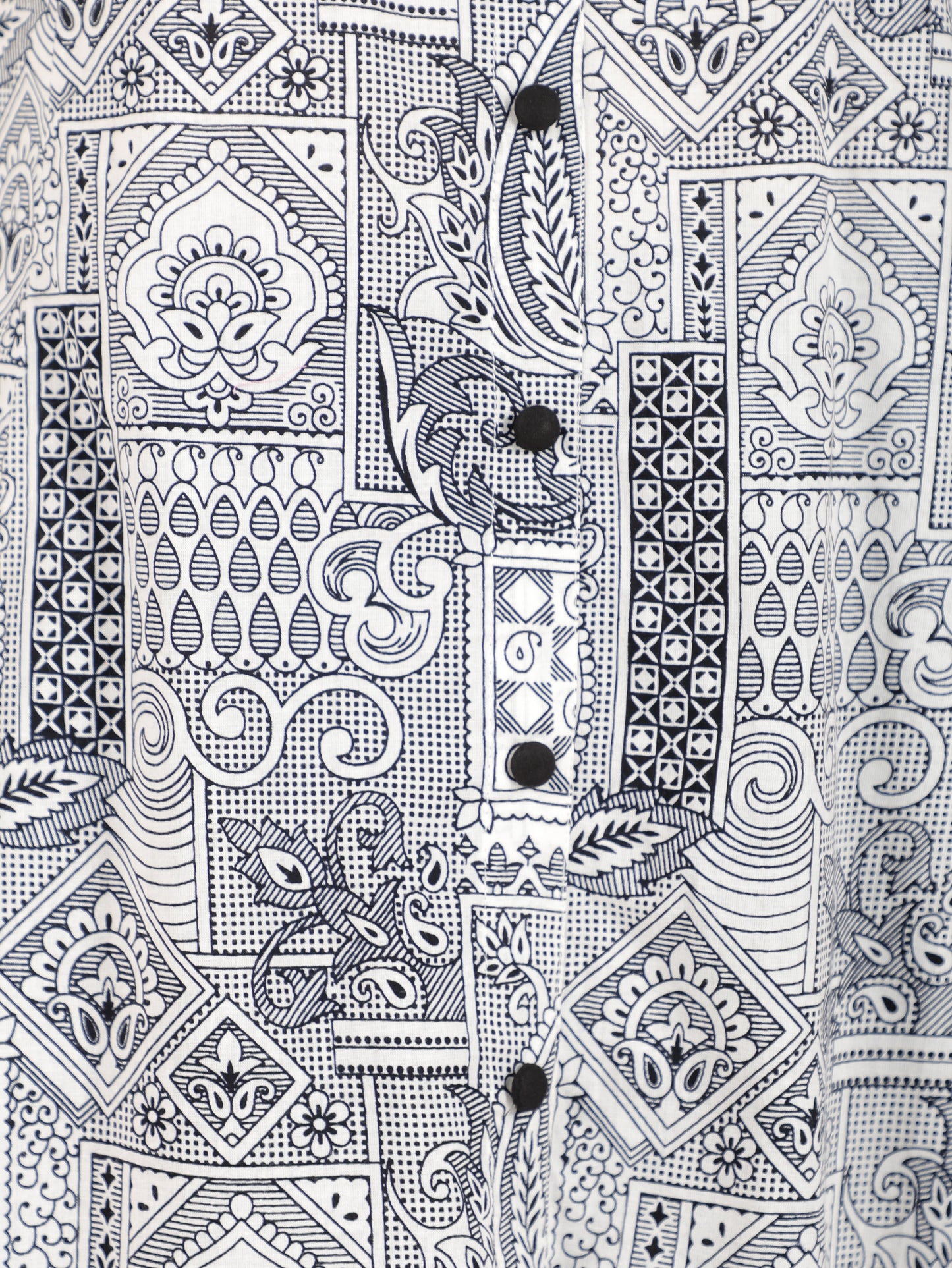 Soft Cotton Patchwork High Low Blue Kurta
