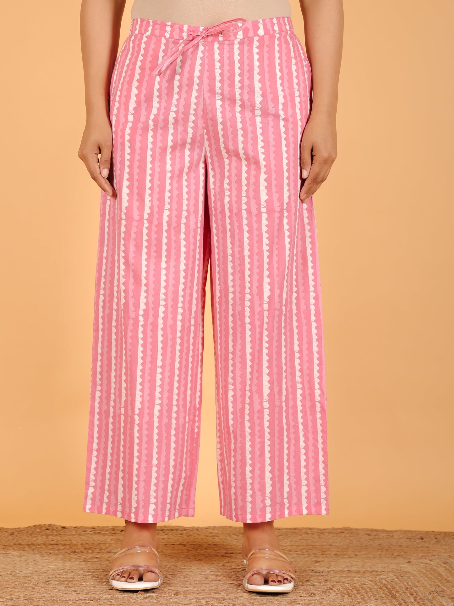 Soft Cotton Striped Palazzo