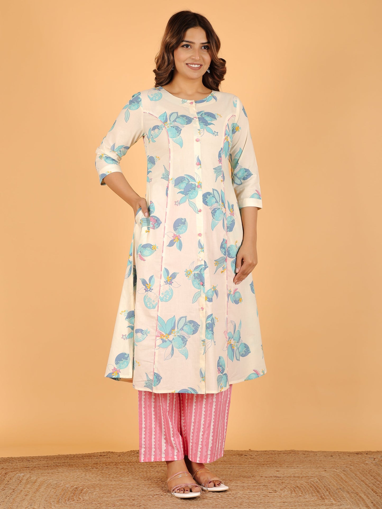 Soft Cotton Foliage Kurta