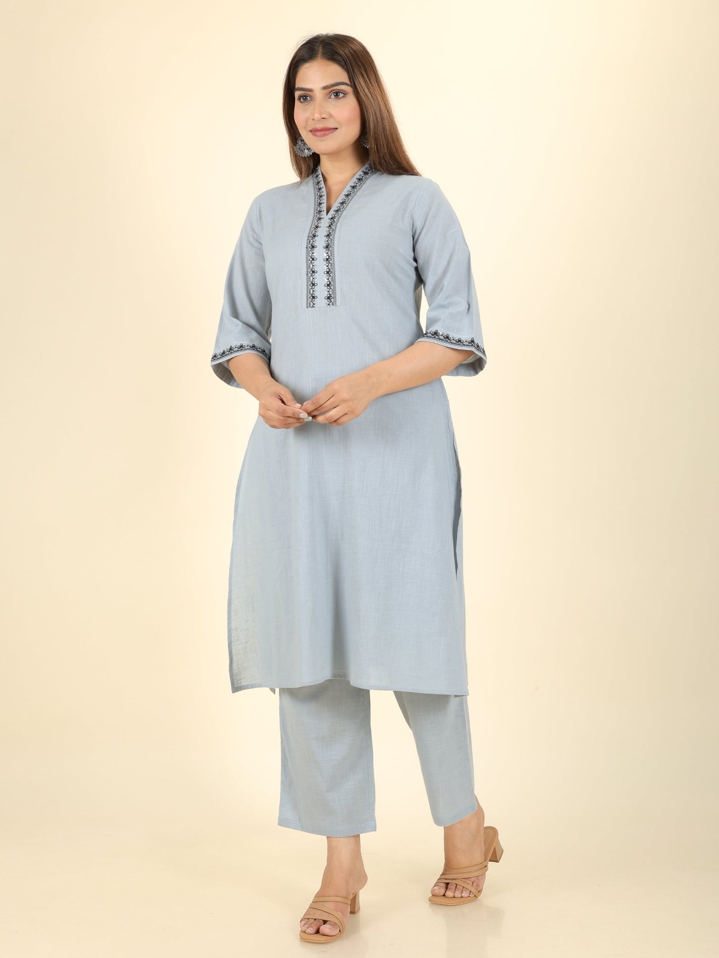 Khadi Cotton Solid Kurta