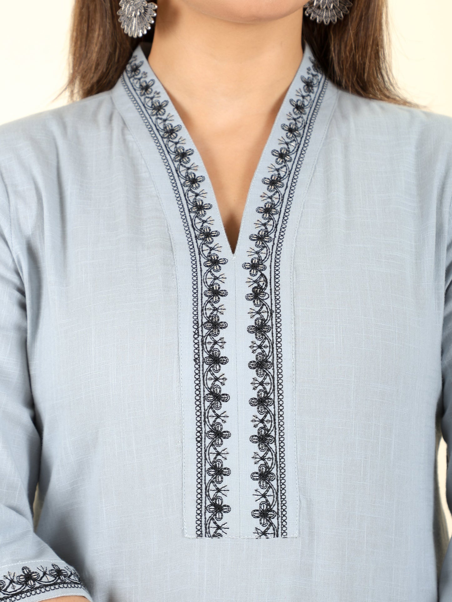 Khadi Cotton Solid Kurta