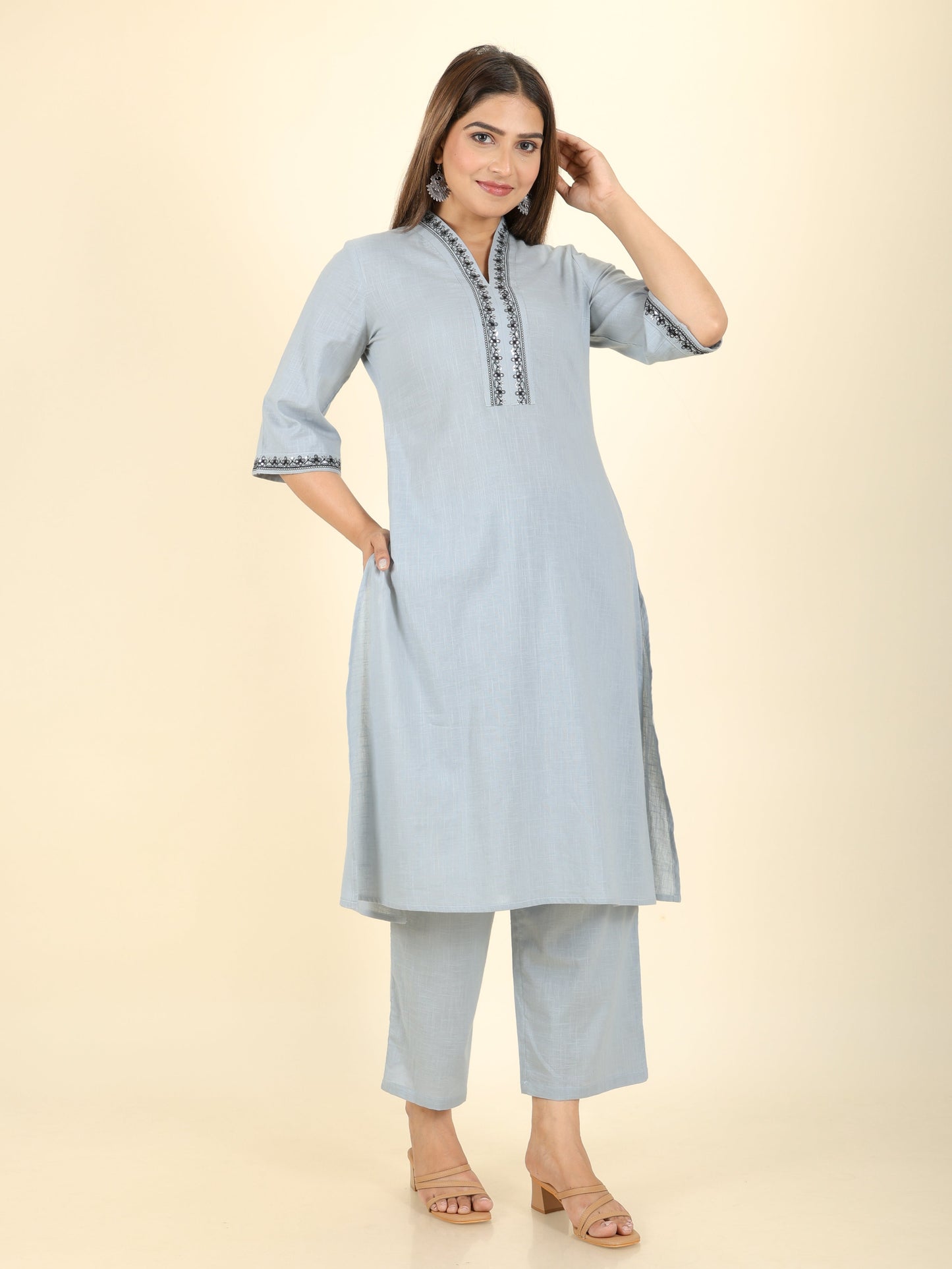 Khadi Cotton Solid Kurta