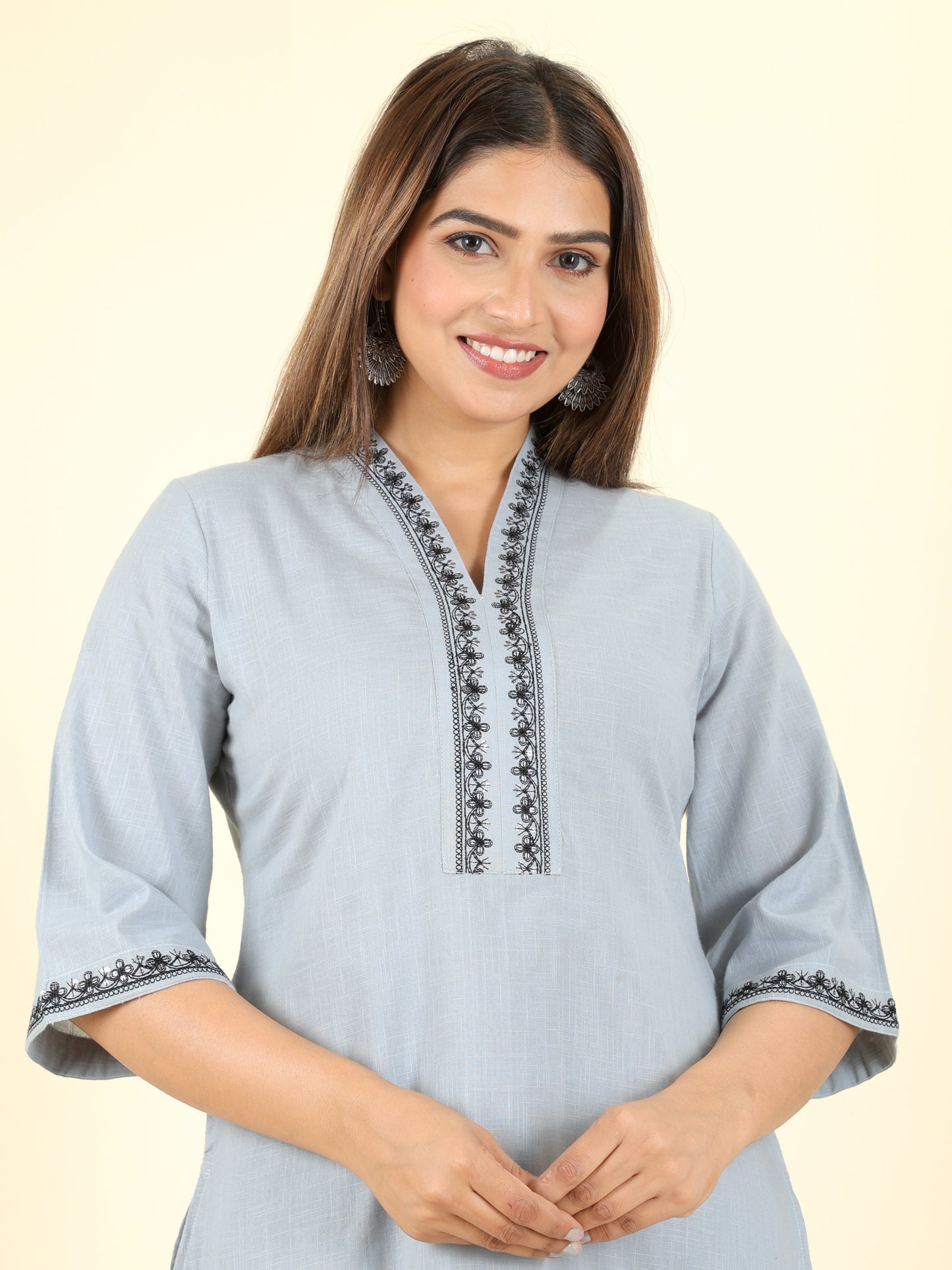 Khadi Cotton Solid Kurta