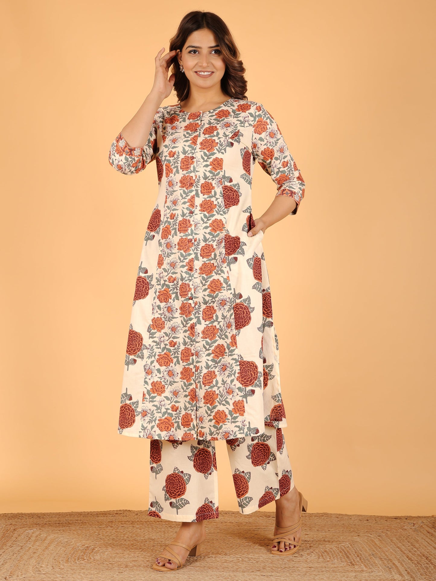 Soft Cotton Floral Kurta