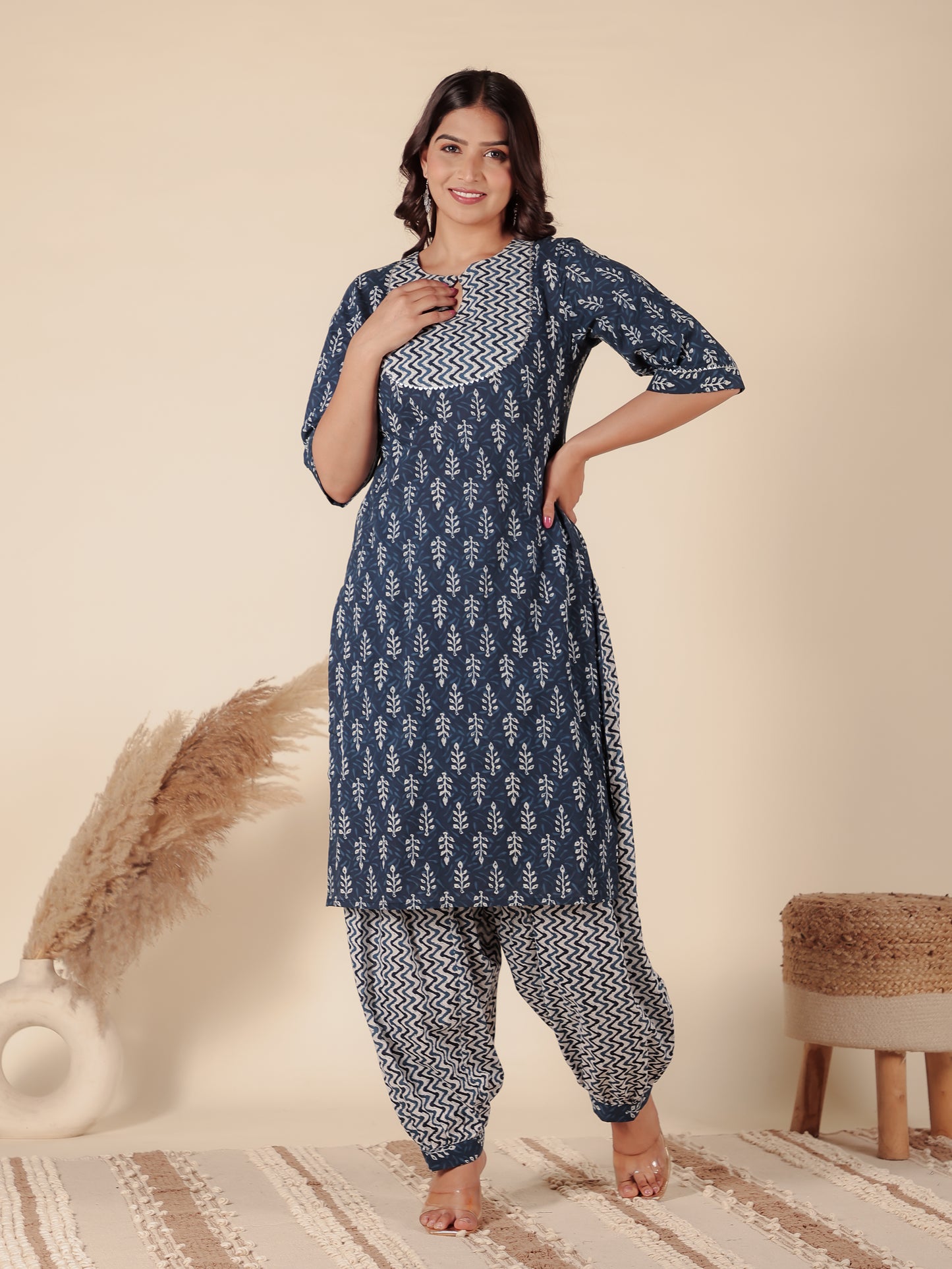 Soft Cotton Floral Kurta