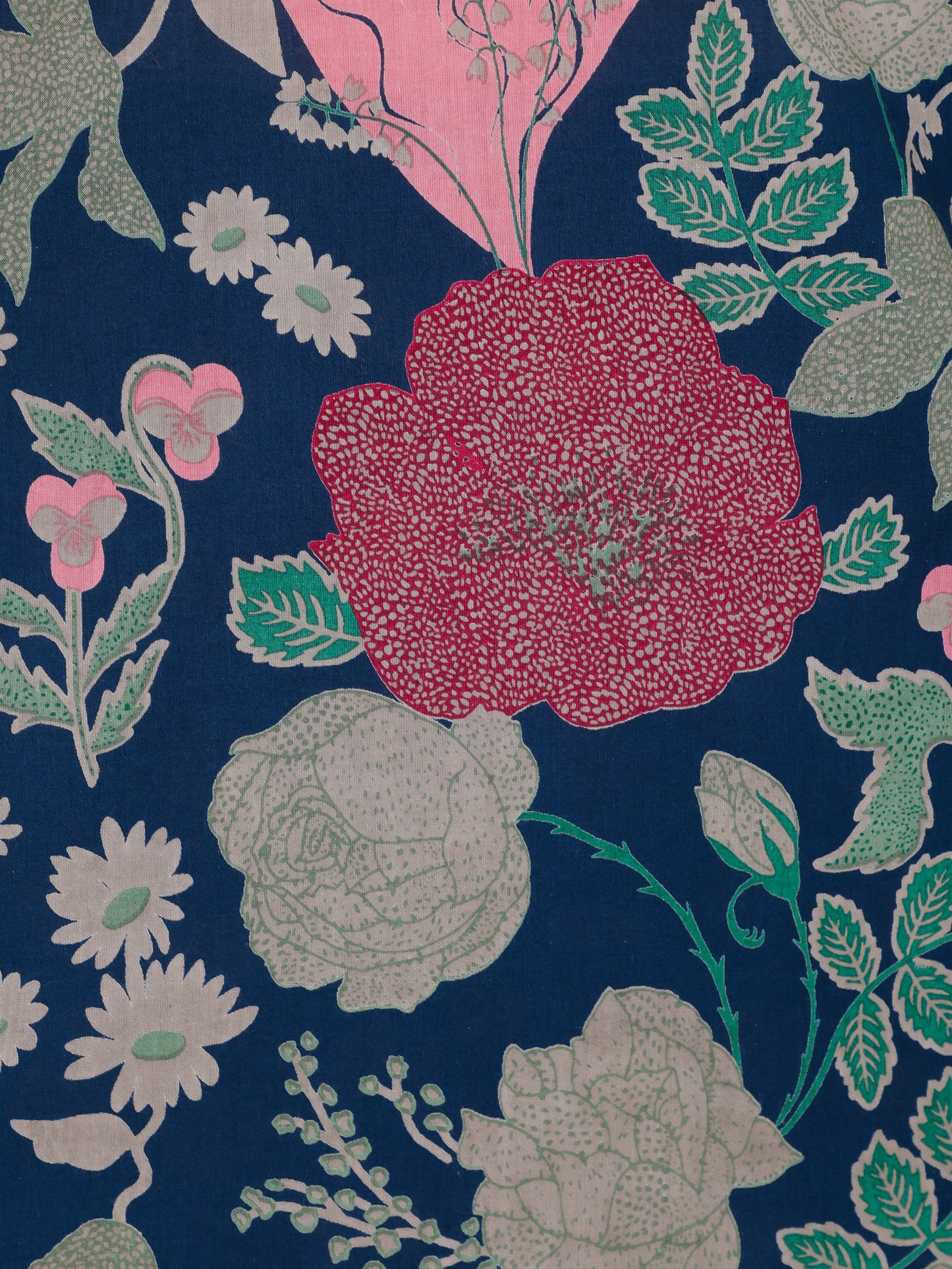 Soft Cotton Floral Straight Blue Kurta