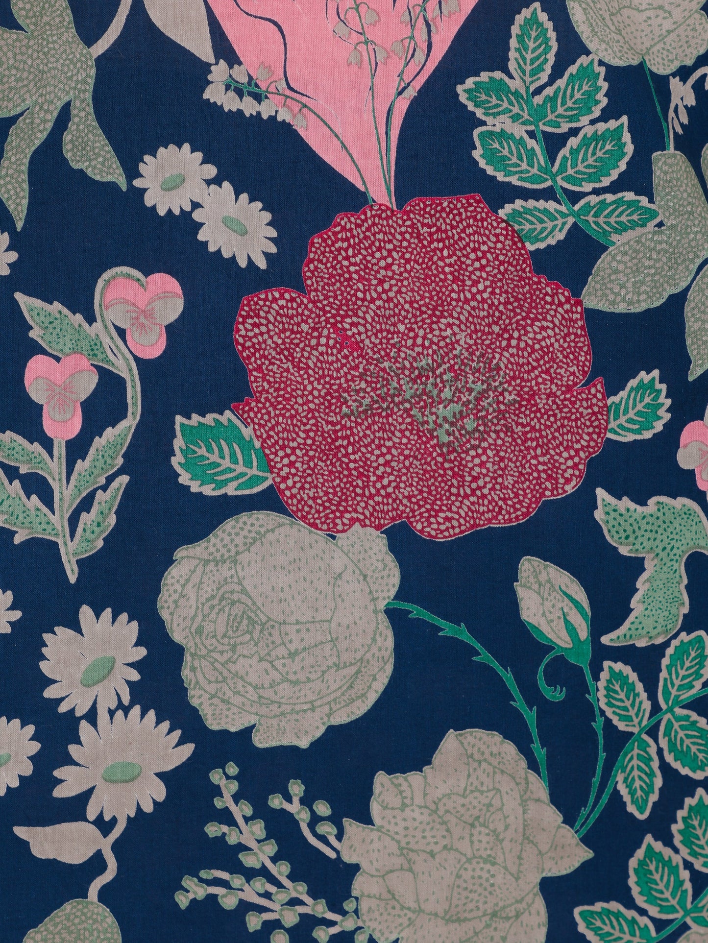 Soft Cotton Floral Straight Blue Kurta