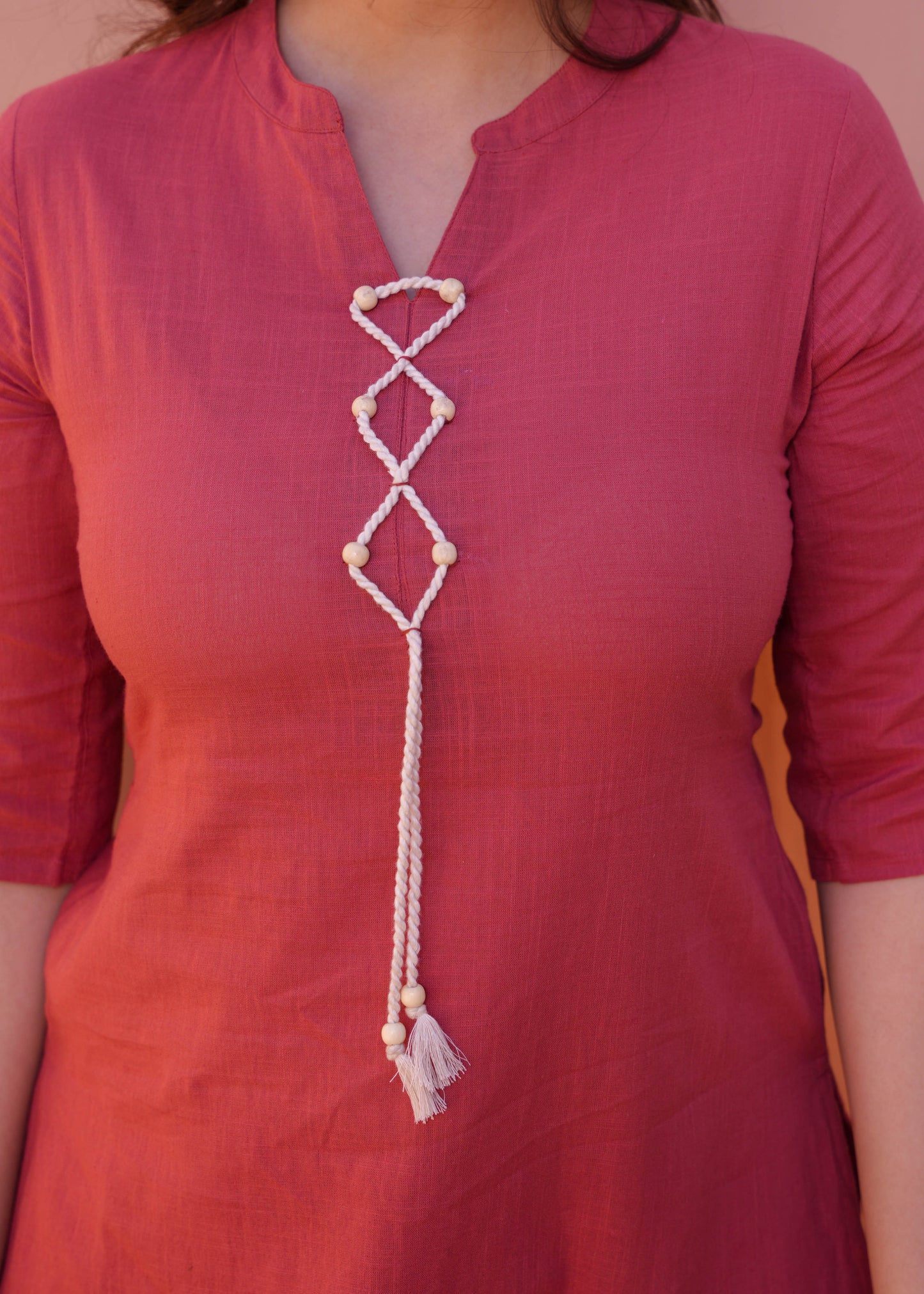 Natural Cotton Solid Straight Rust Kurta