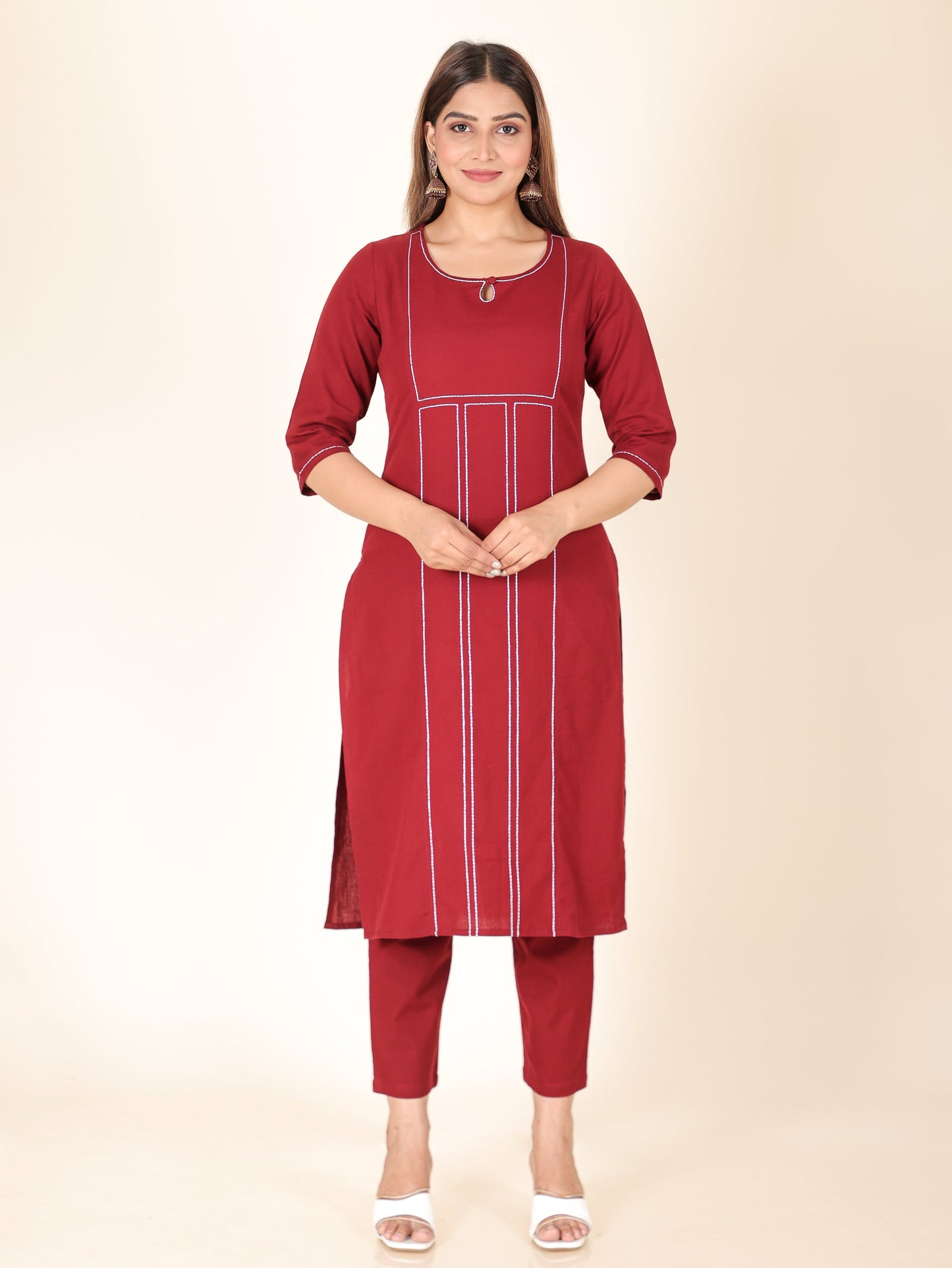 Linen Cotton Solid Kurta