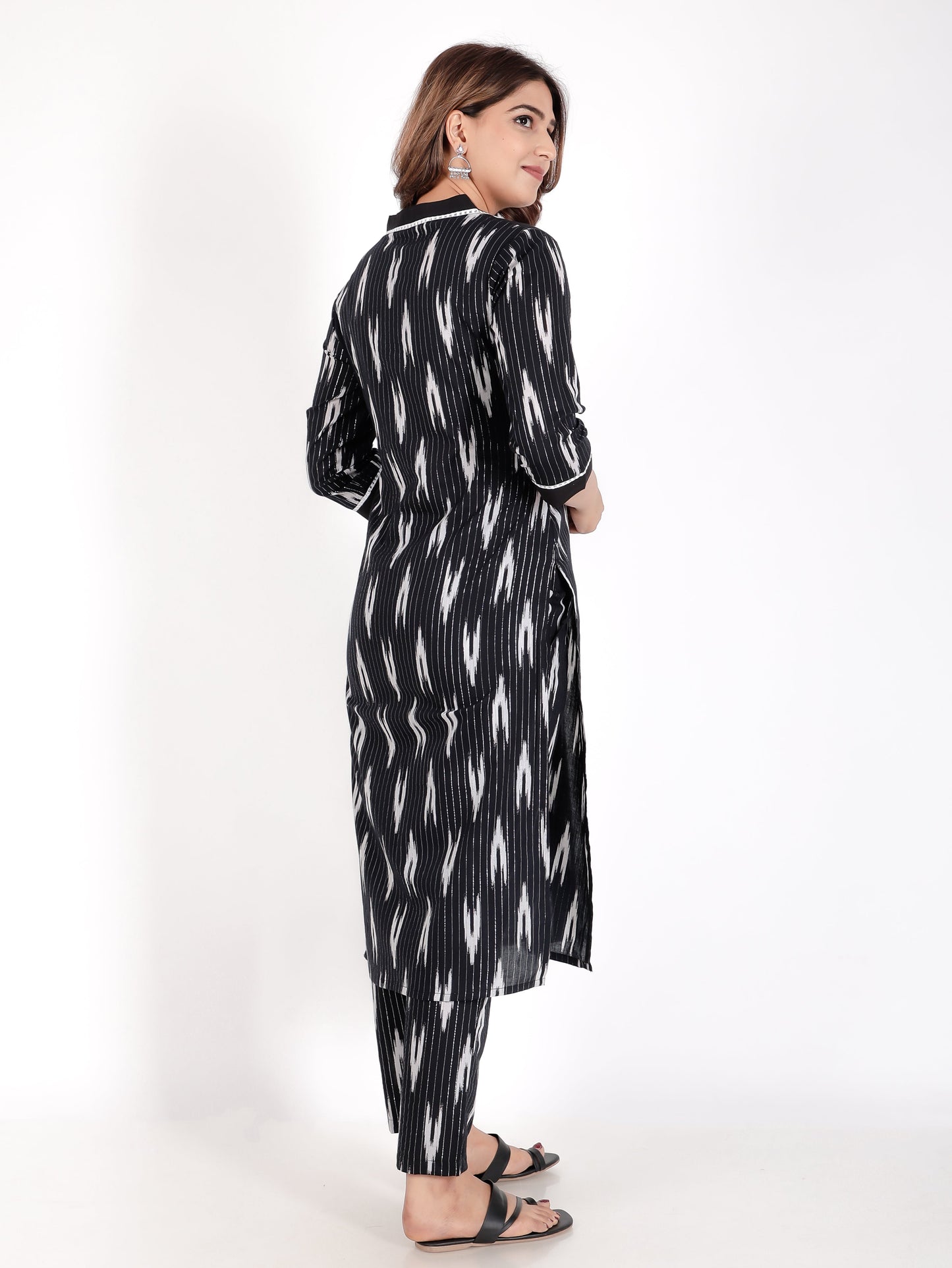 Lurex Cotton Ikat Kurta