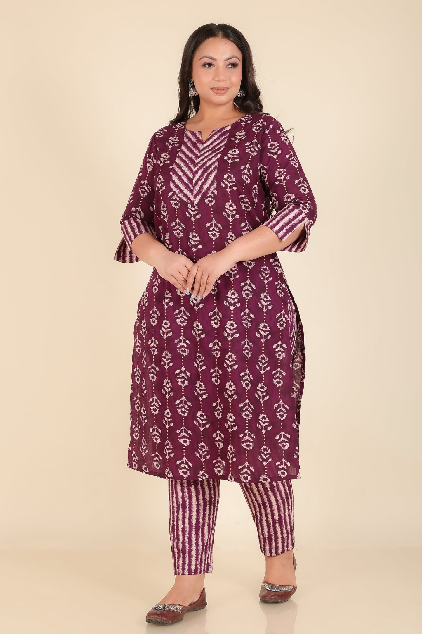 Soft Cotton Gold foil Kurta