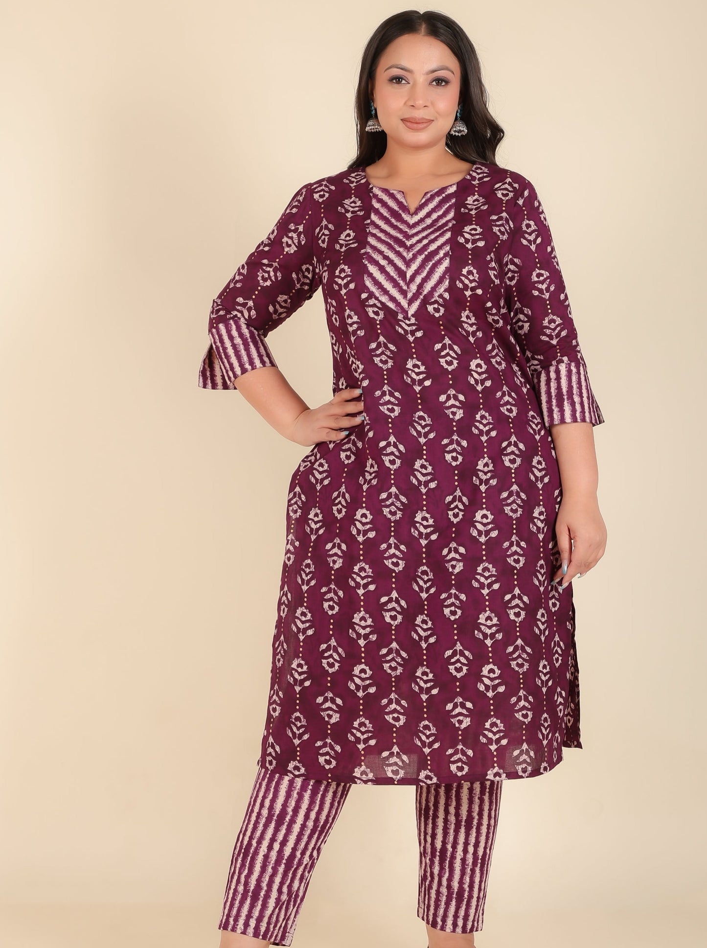 Soft Cotton Gold foil Kurta