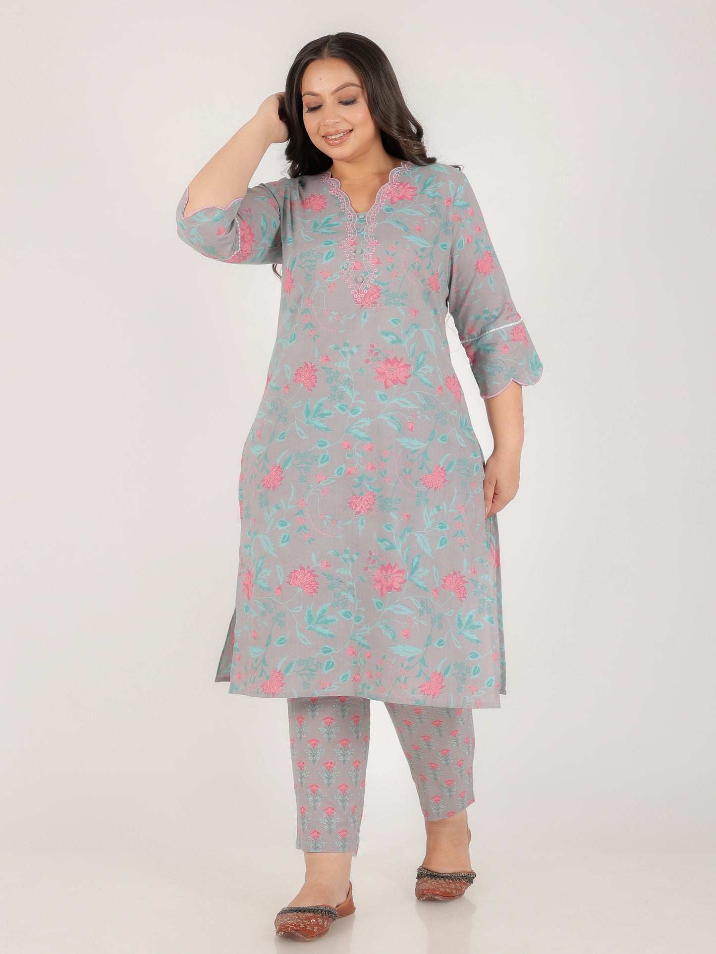 Soft Cotton Floral Kurta