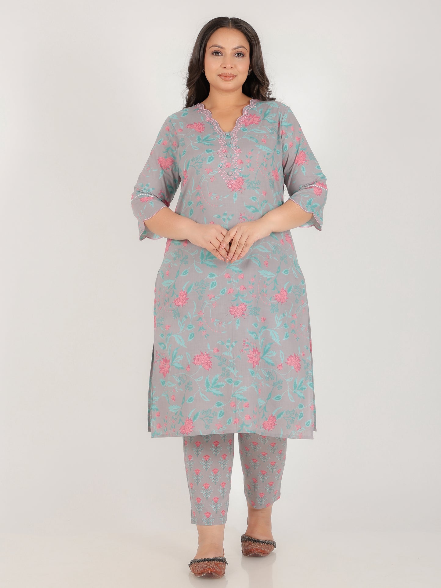 Soft Cotton Floral Kurta