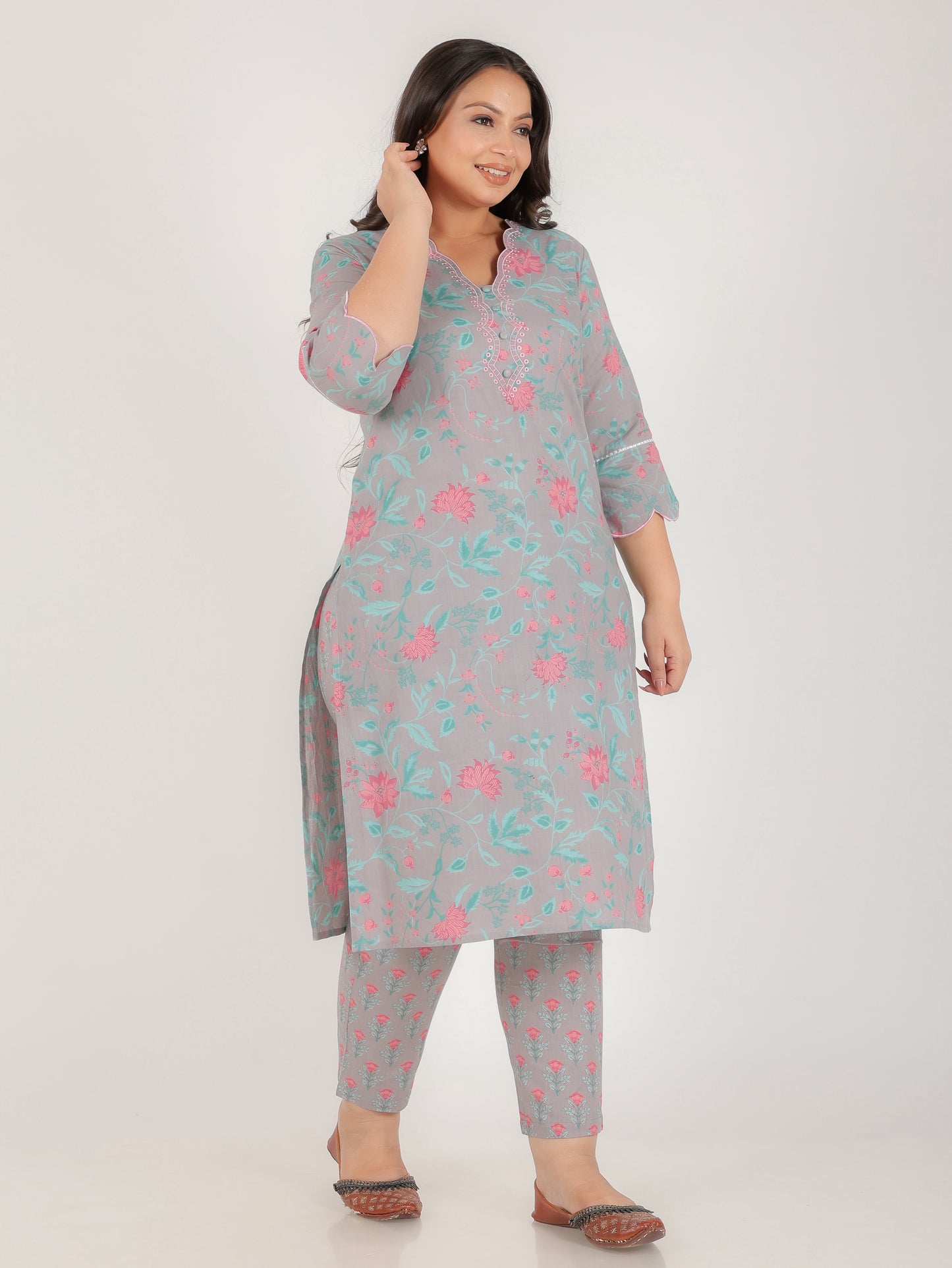 Soft Cotton Floral Kurta