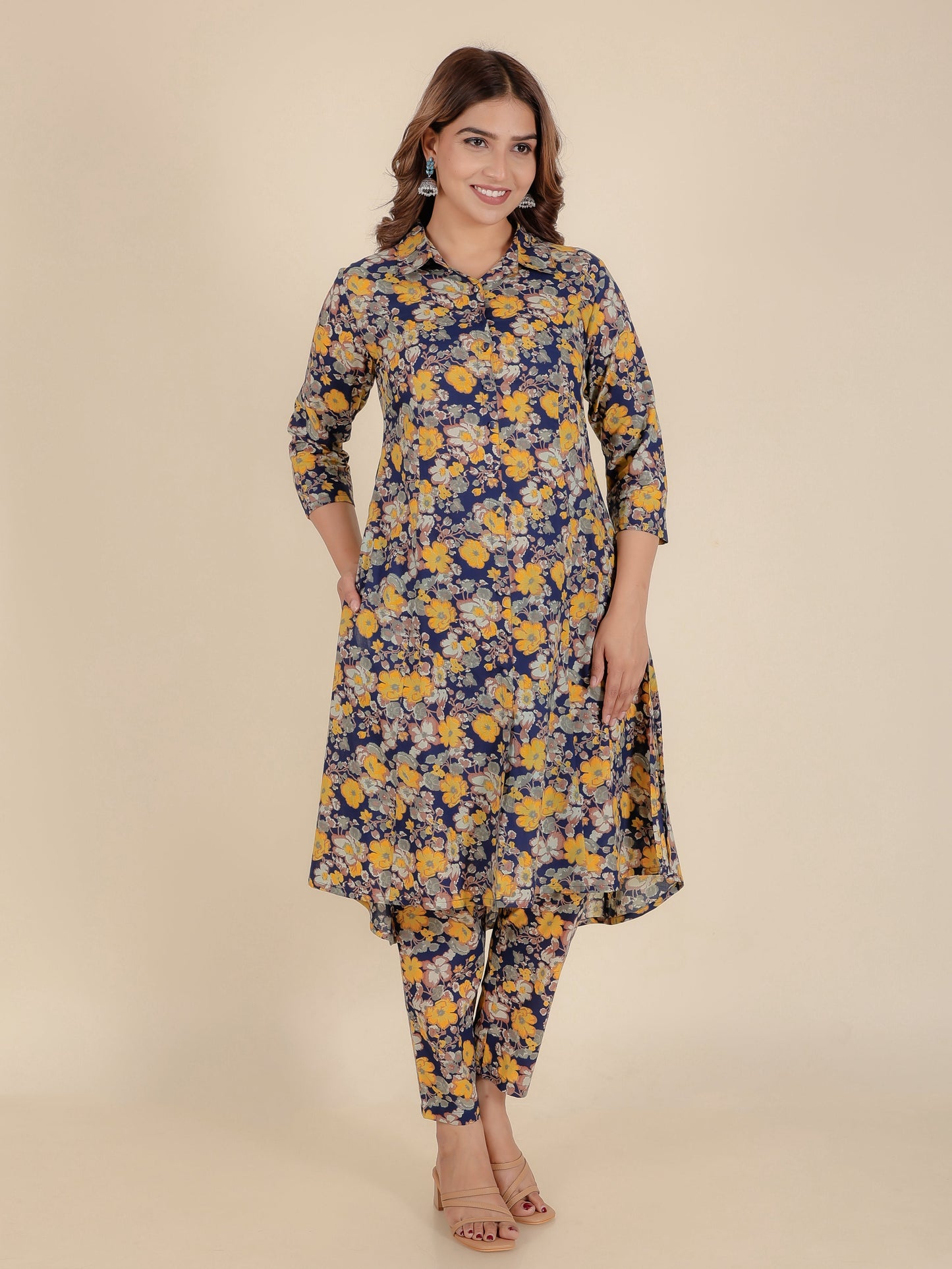 Soft Cotton Floral Kurta