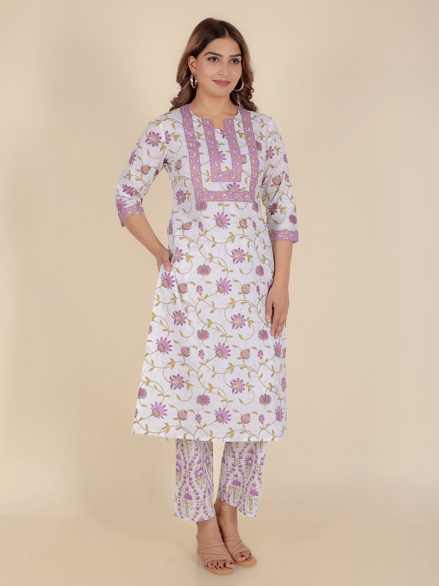 Soft Cotton Floral Kurta