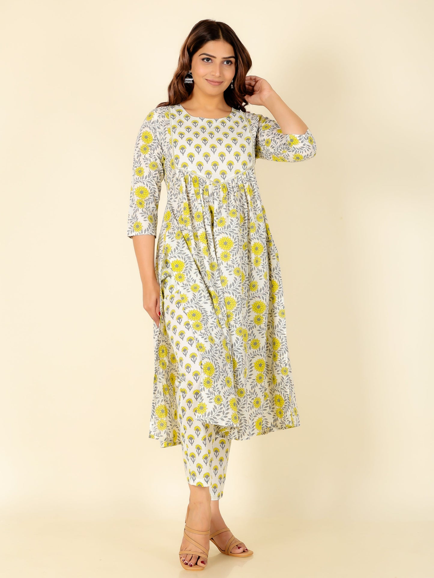 Soft Cotton Floral Kurta