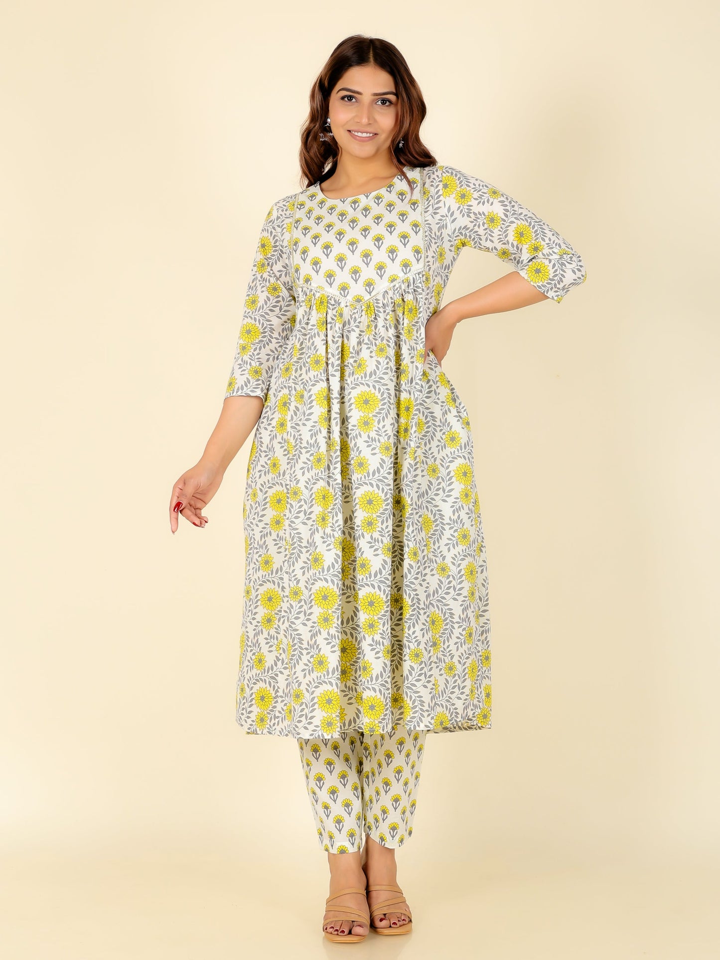 Soft Cotton Floral Kurta