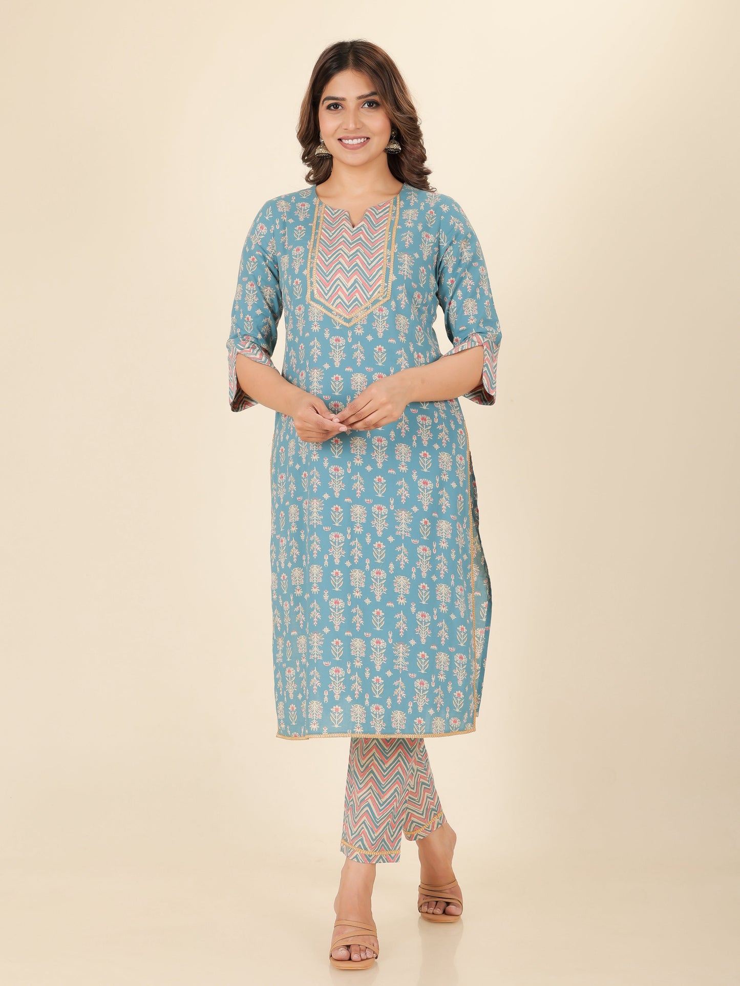 Soft Cotton Floral Kurta