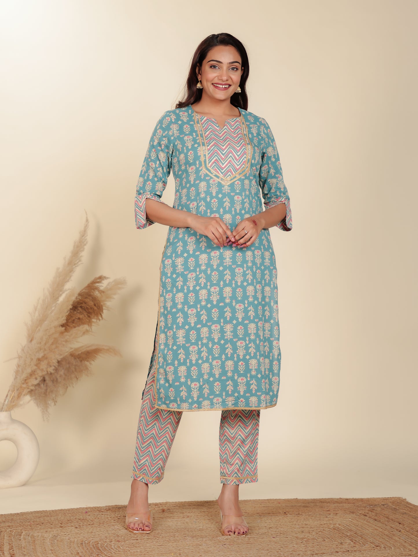 Soft Cotton Floral Kurta