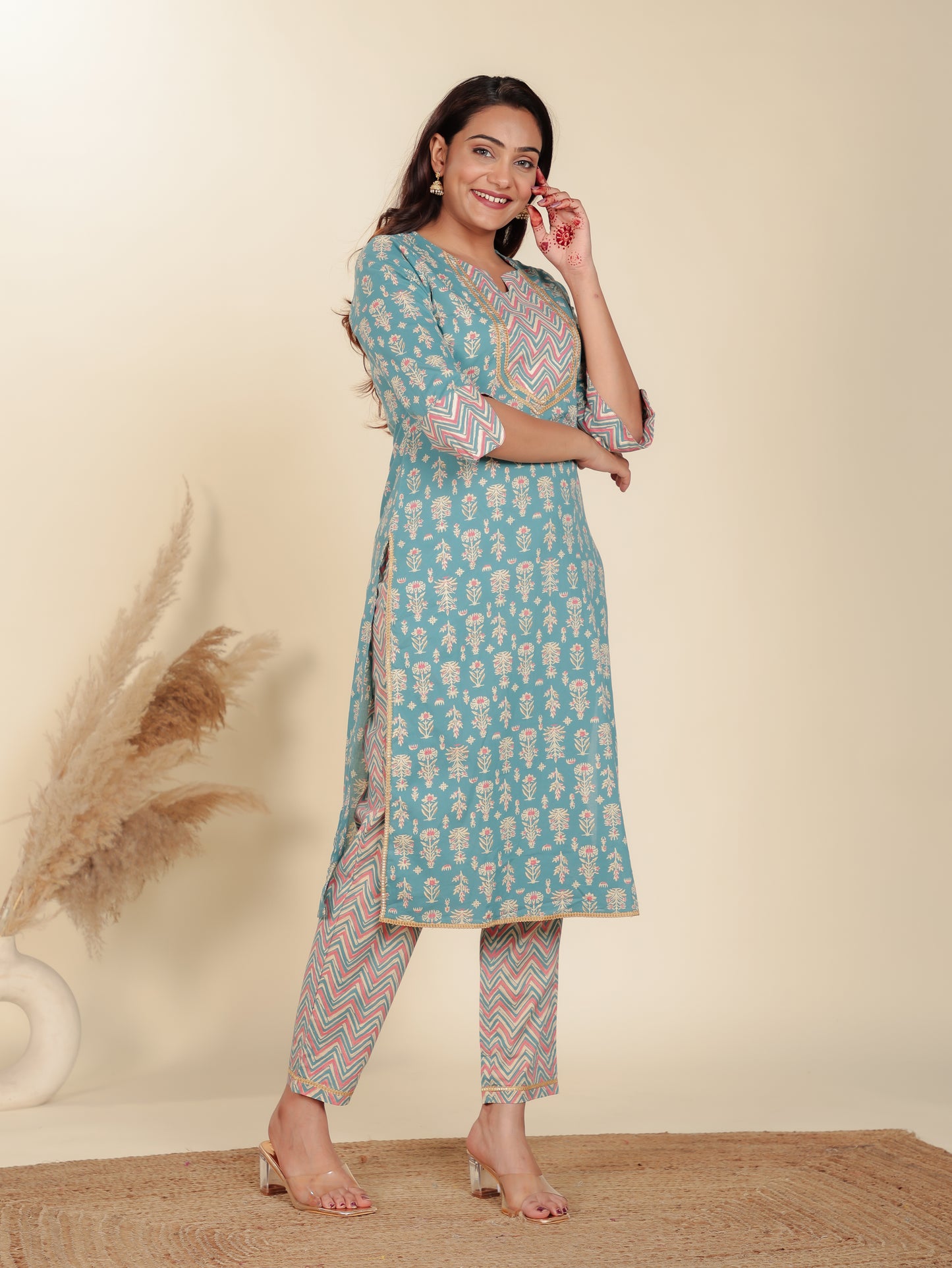 Soft Cotton Floral Kurta