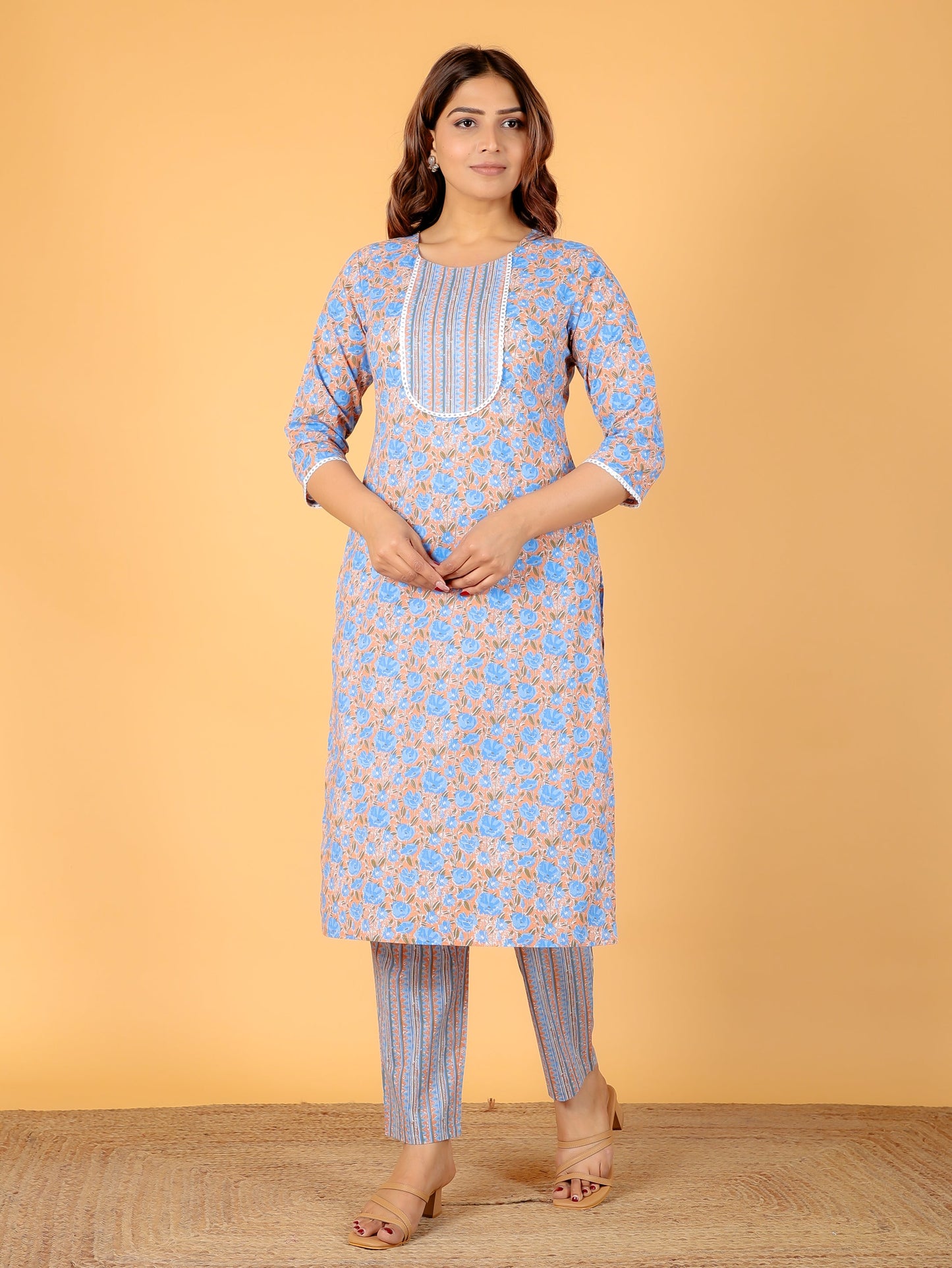 Soft Cotton Floral Kurta