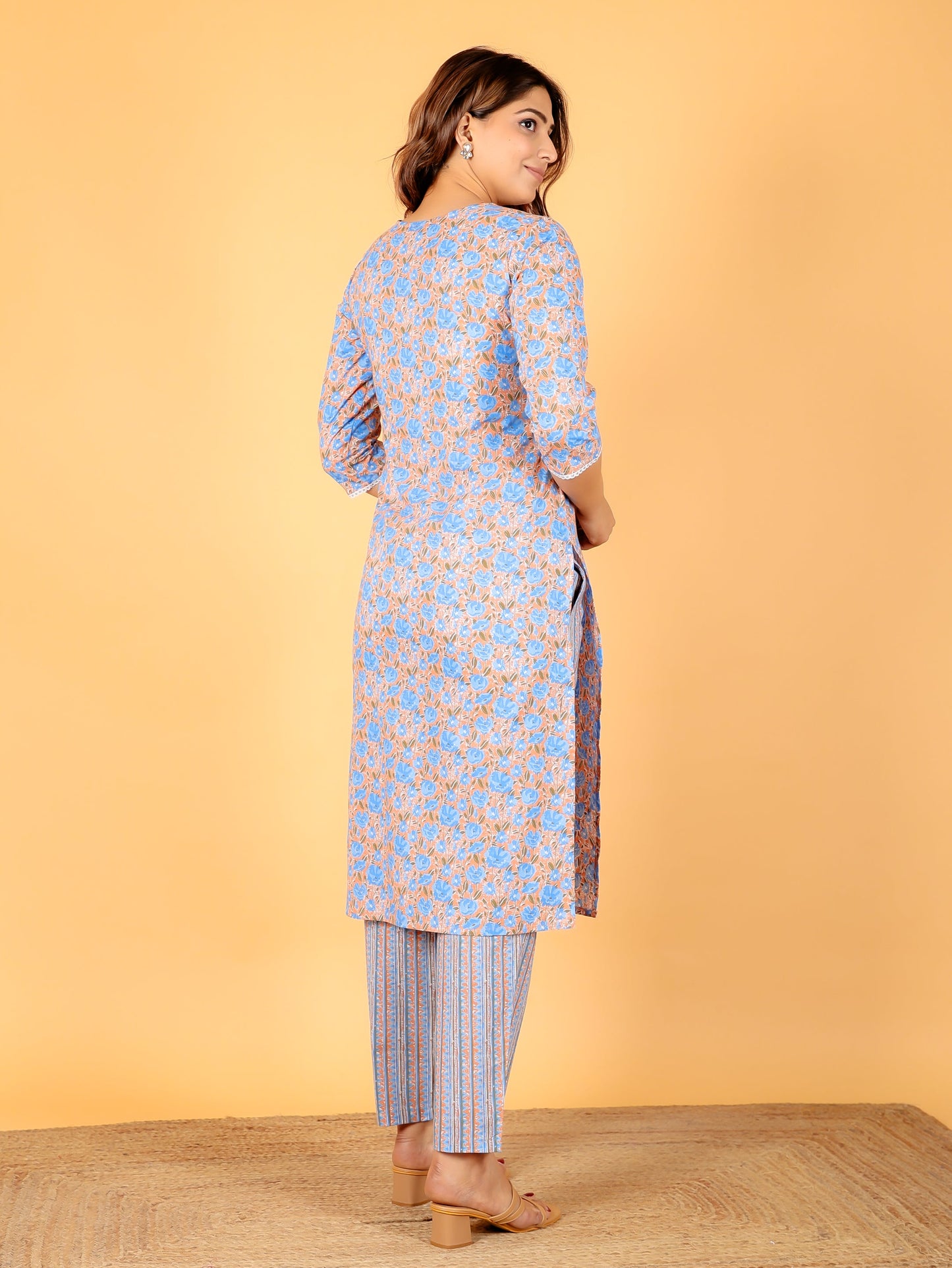 Soft Cotton Floral Kurta