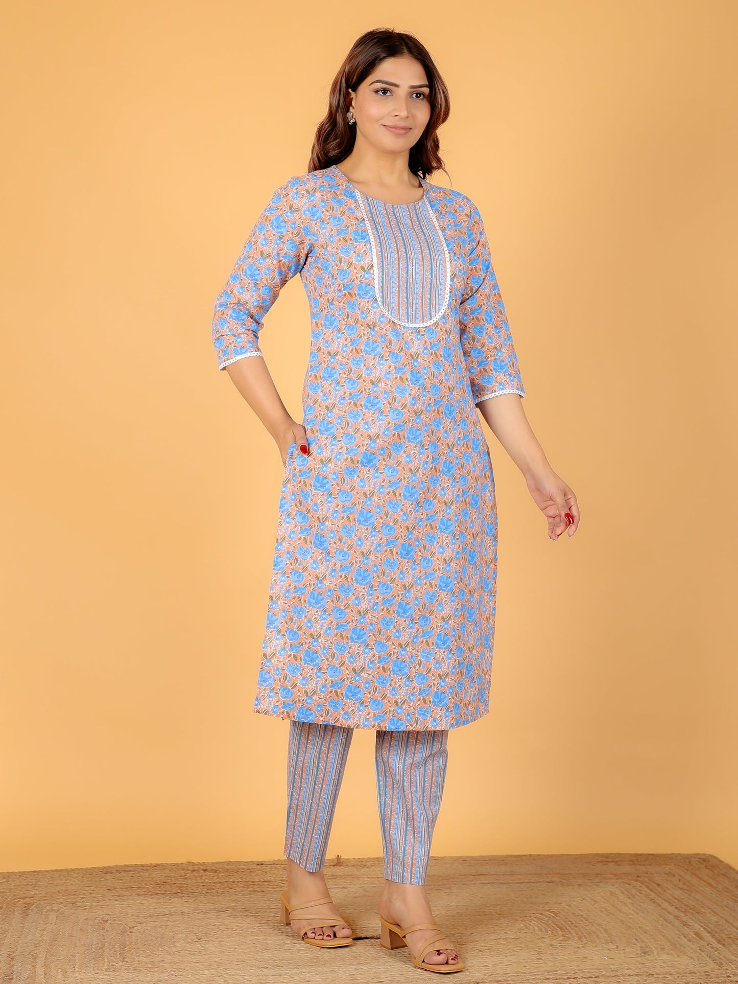 Soft Cotton Floral Kurta