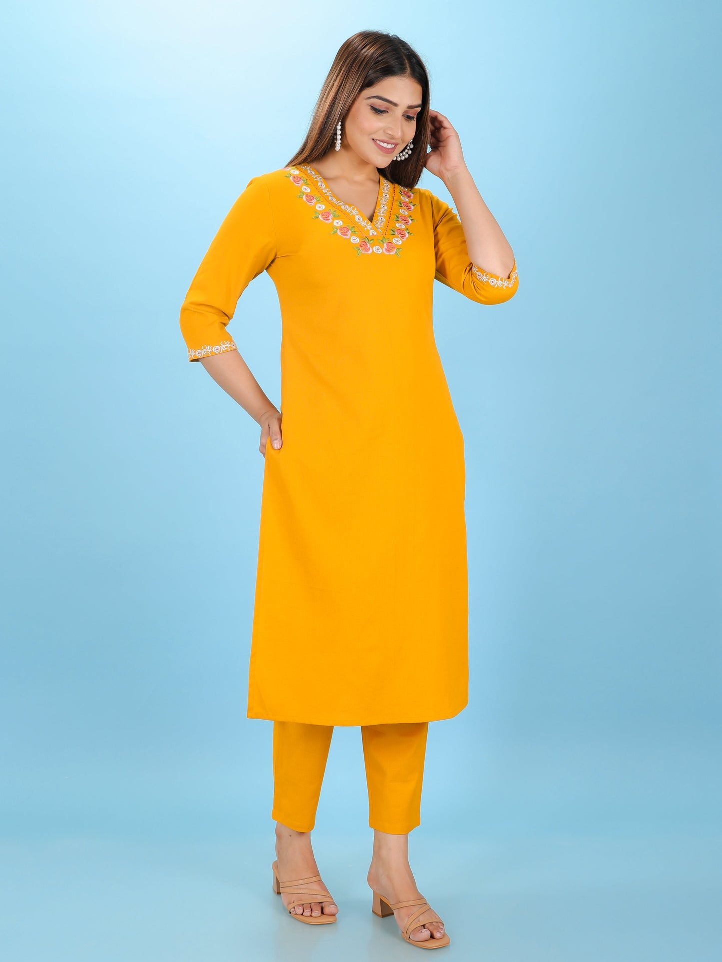 Linen Cotton Solid Kurta